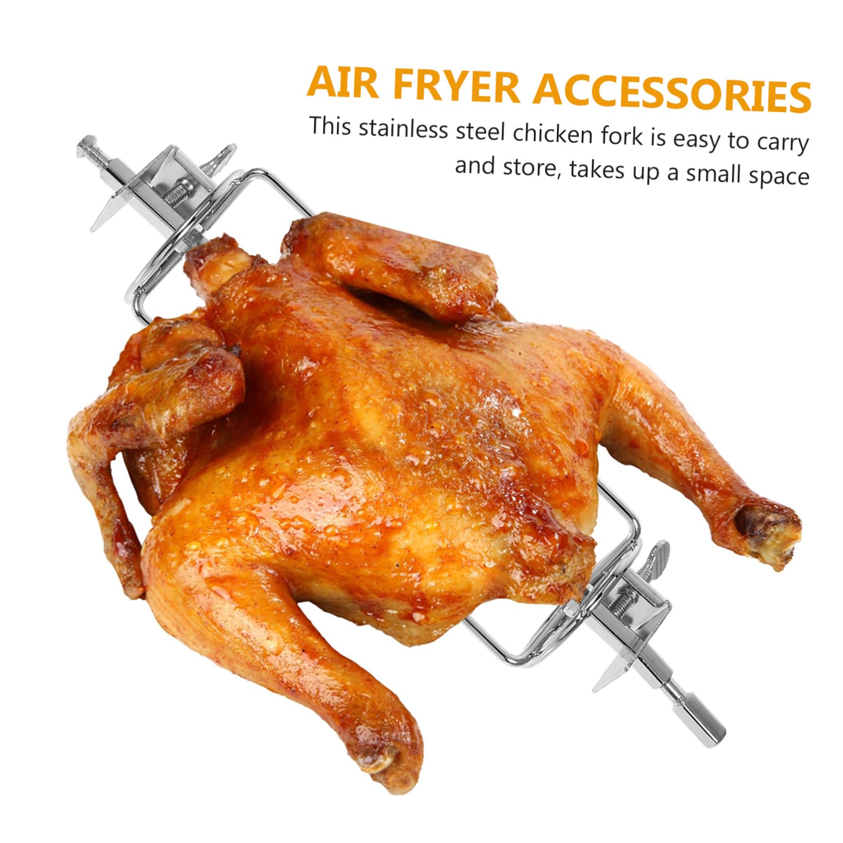Rotante in acciaio inox per arrostire il pollo Accessori per barbecue per grigliate all'aperto Set professionale per la preparazione degli alimenti e strumenti elettronici stabili del forno