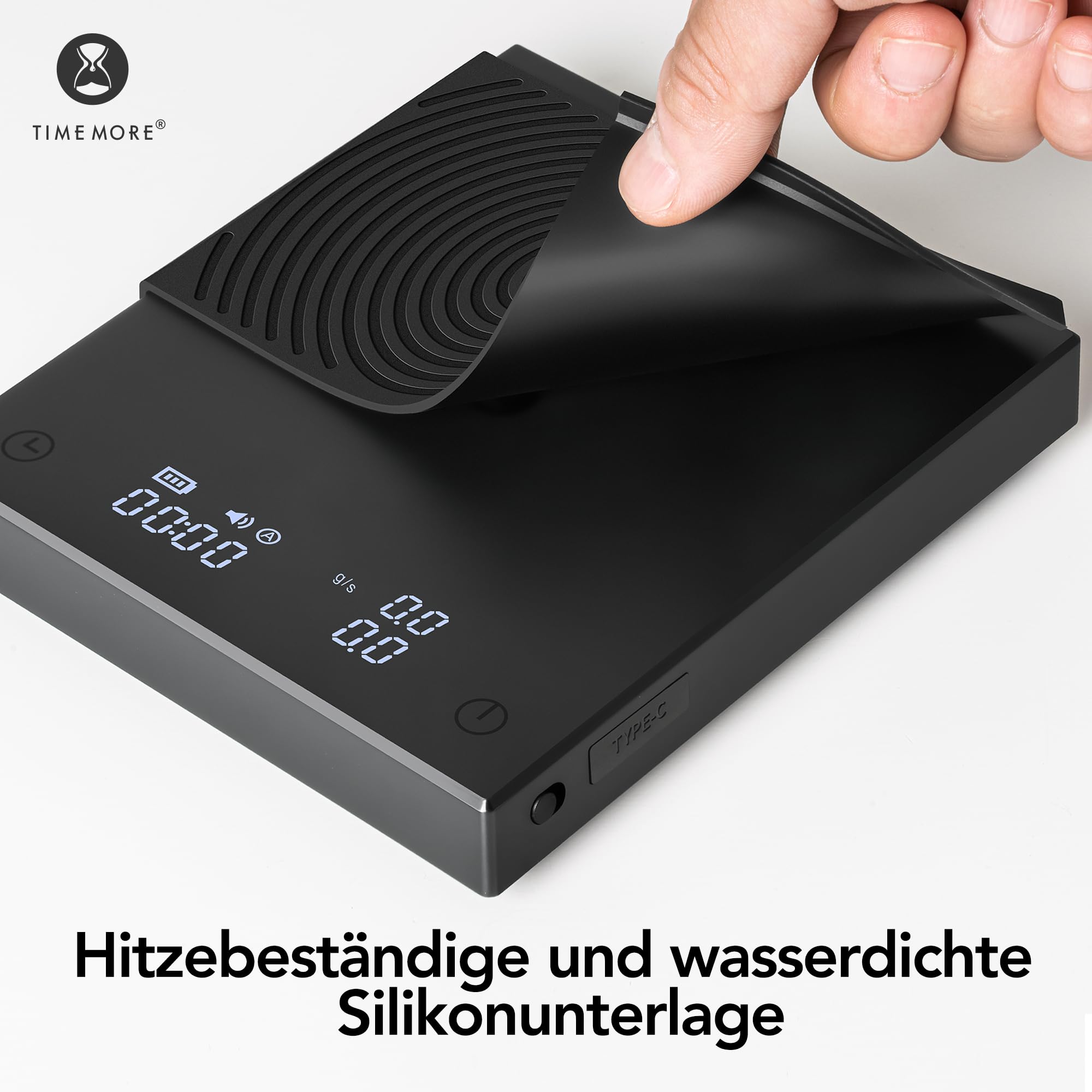 TIMEMORE Black Mirror Basic 2, Pour-Over Drip Coffee Scale mit automatischem Timer und Durchflussrate-Funktion, Präzision von 0,1 g, Digitale Kaffeewaage, Kapazität von 2000 g, Schwarz