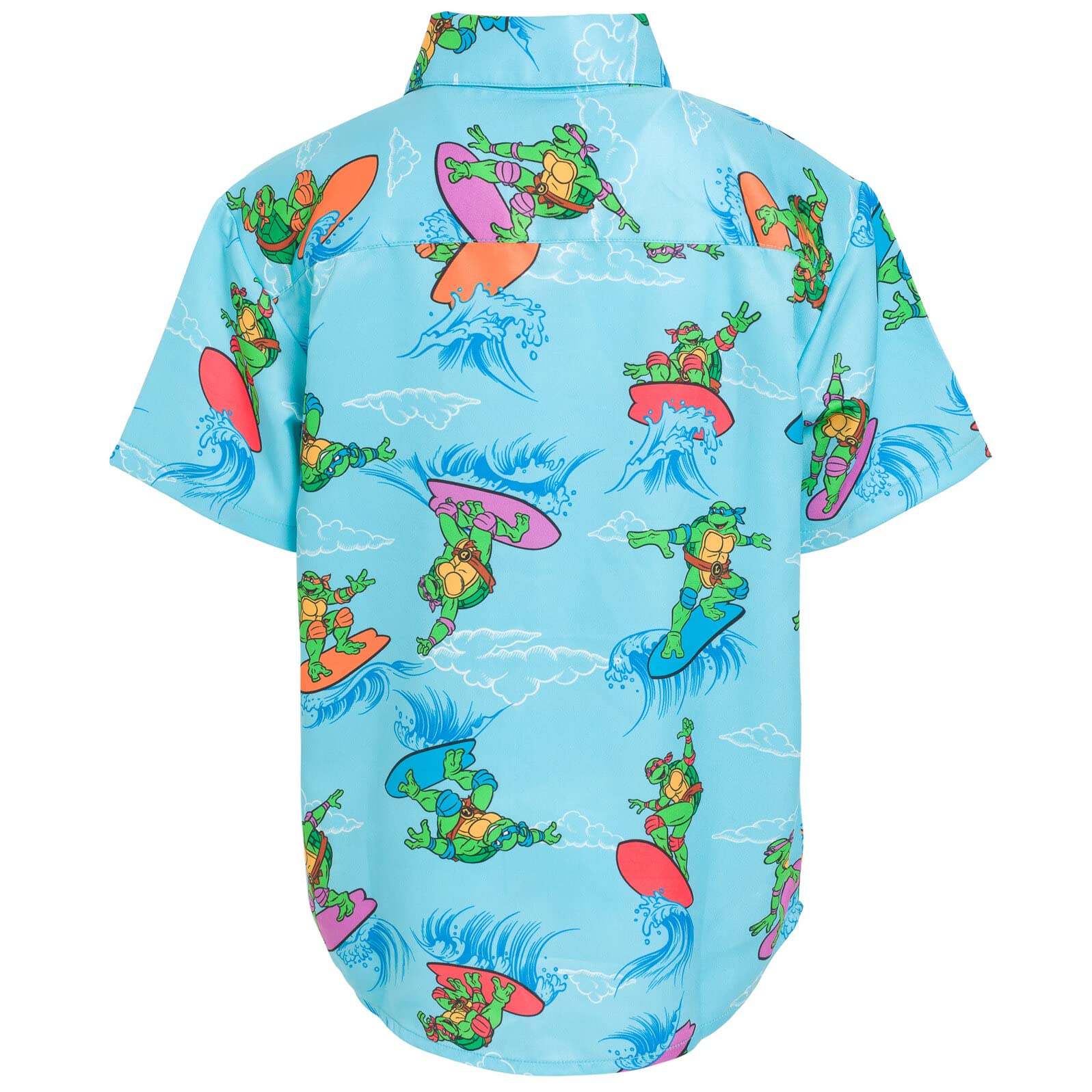 Teenage Mutant Ninja Turtles Leonardo Michelangelo Raphael - Camisa hawaiana con botones para niños pequeños a grandes