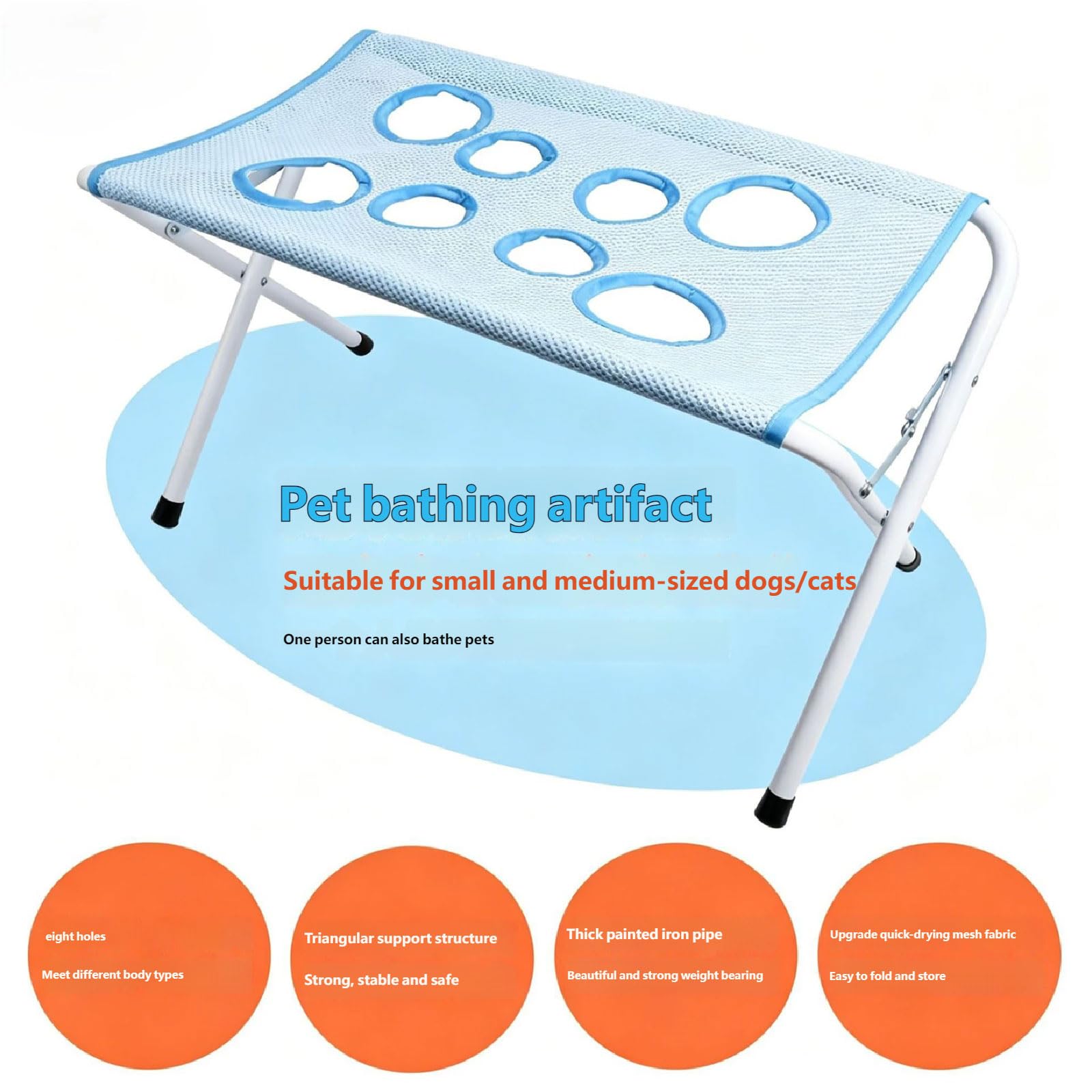 Supporto per il bagno per cani con base antiscivolo e chiusura sicura per una pulizia rilassata e un processo di toelettatura Supporto con grip per il taglio