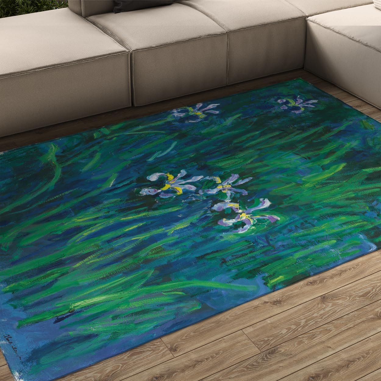 Tapis de salon discret et lavable motif célèbre Iris 120x180 cm