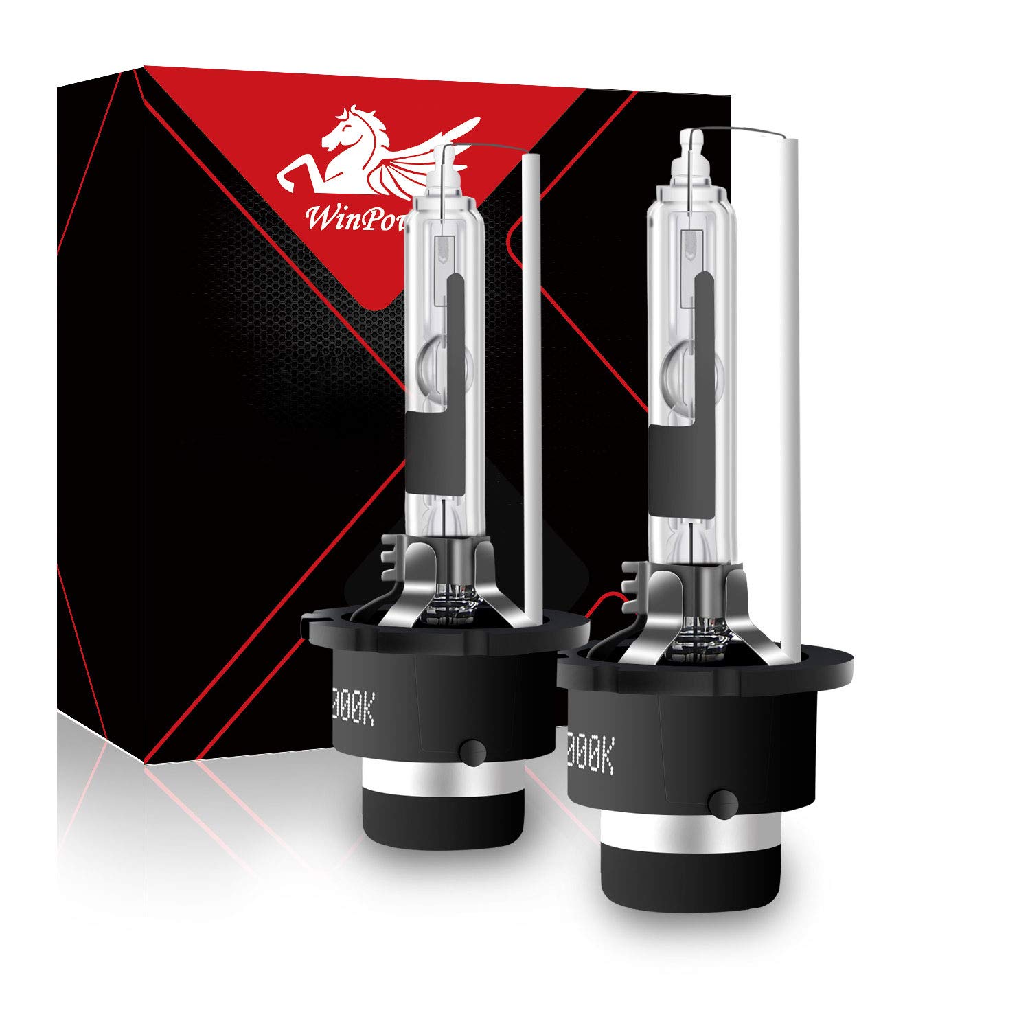 WinPower D2R Xenon Brenner Birnen Ersatz Kit 35W 6000K Ultra Weiß Metall Stents Basis 12V Autoscheinwerfer Umwandlung Lampe, 2 Stück