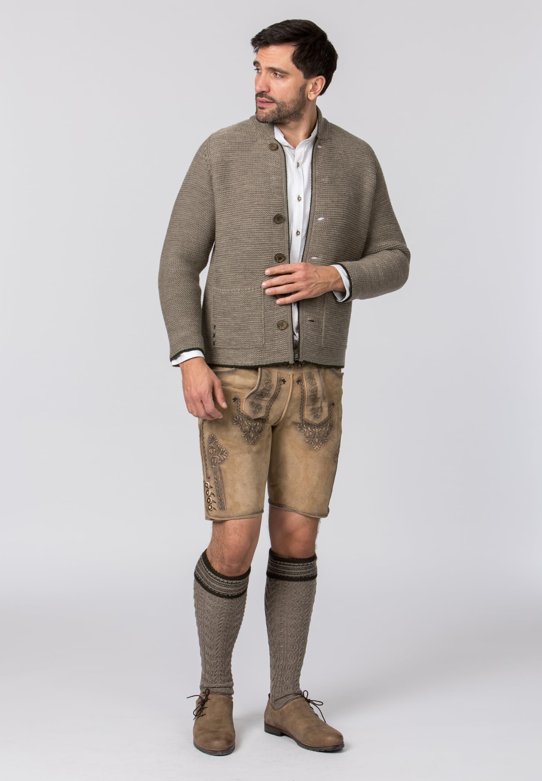 Stockerpoint Strickjacke Nicolo I Größe 46-60 I Herren Trachtenjacke im klassischen Design mit Stehkragen & Trachtenknöpfen I Bequem & warm I Perfekt für Trachten & Festlichkeiten