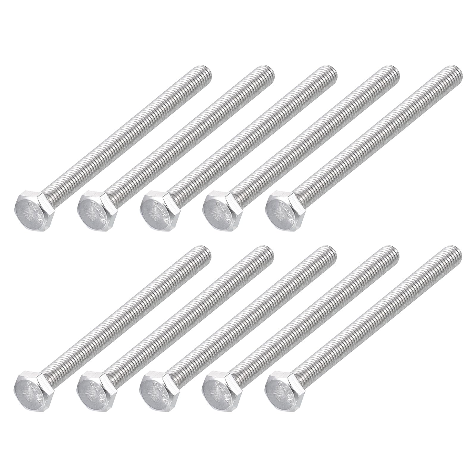 METALLIXITY Hex Bolts (M6-1x80mm) 12Pcs, 304 Stainless Steel Coarse Fully Threaded Hex Head Screw Bolt Machine Screws