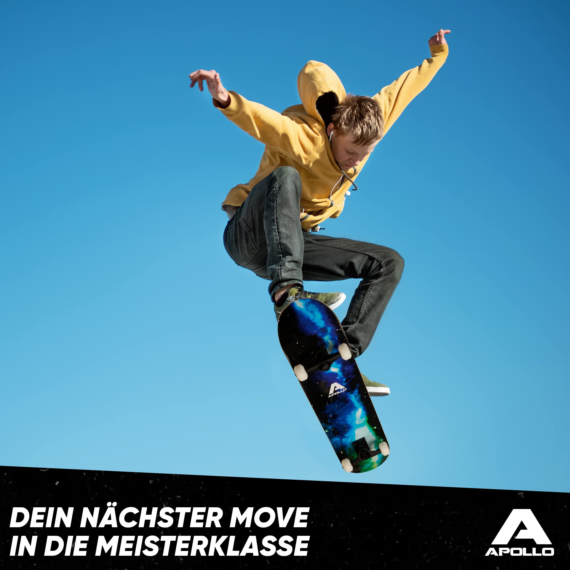 Apollo Skateboard | Cooles Kinder Skateboard und Profi Skateboard Erwachsene in Einem | 7-lagiges Skateboard Deck, trendig, Medium Concave, ABEC-7 Kugellager | Top Fahreigenschaften bei jedem Style
