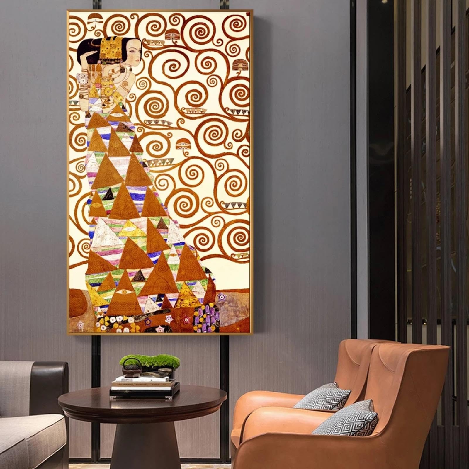 Cuadro en lienzo de Klimt Árbol de la Vida, decoración elegante de 30x60 cm para tu salón