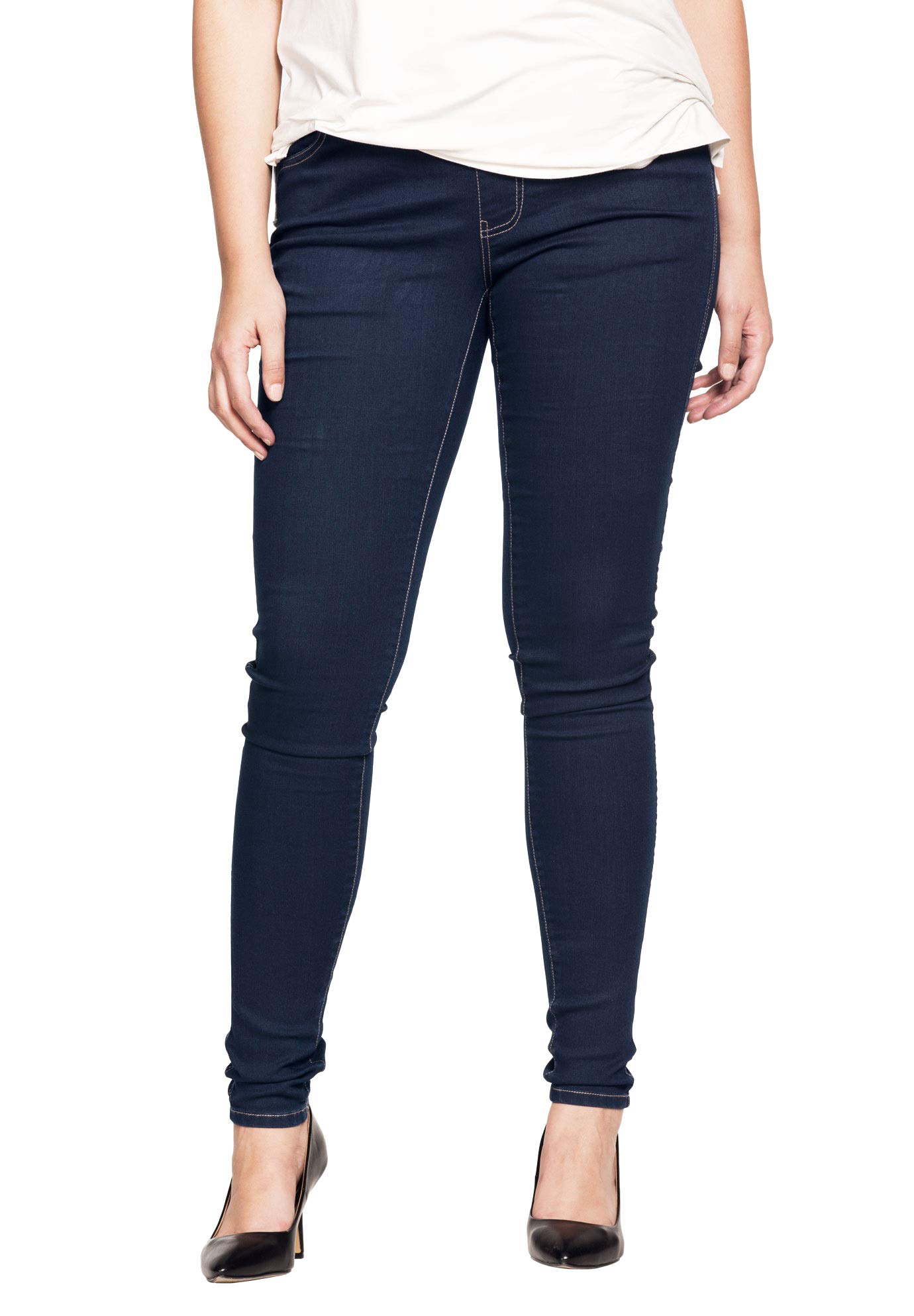 ellos Mid-Rise Stretch Denim Pull-On 4 Pocket Jeggings