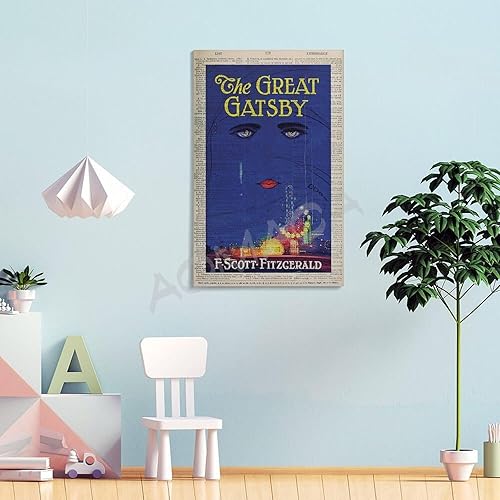Miniatura 4 de Printable Book Cover of The Great Gatsby by F. Scott Fitzgerald Poster Print Book Cover Art Literary Canvas Painting Wall Art Poster for Bedroom