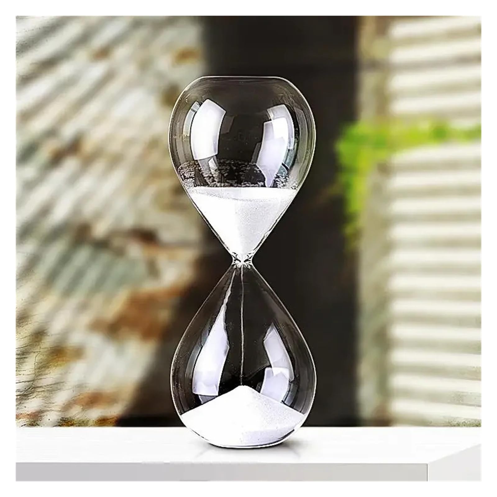 Nordic Glass Droplet Hourglass Timer 5/15/30/60 minutowy Aesthetic Sand Clock do salonu, półki, biurka, kreatywny ornament do domu (brązowy, 30 min 8 x 20 cm)