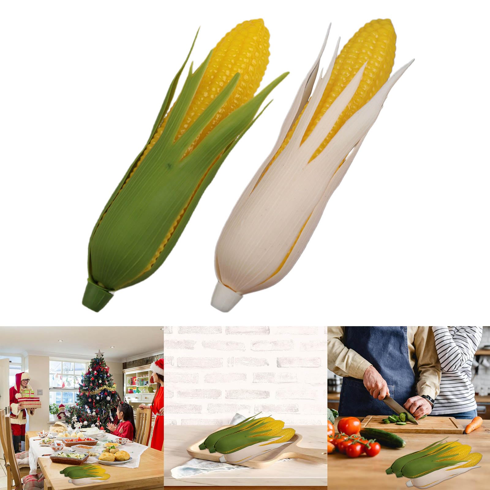 Kangnice 6Pcs Artificial Corn Realistic Fake Corns for Thanksgiving Harvest Partiess Photo Props Simulation Vegetable Decorations