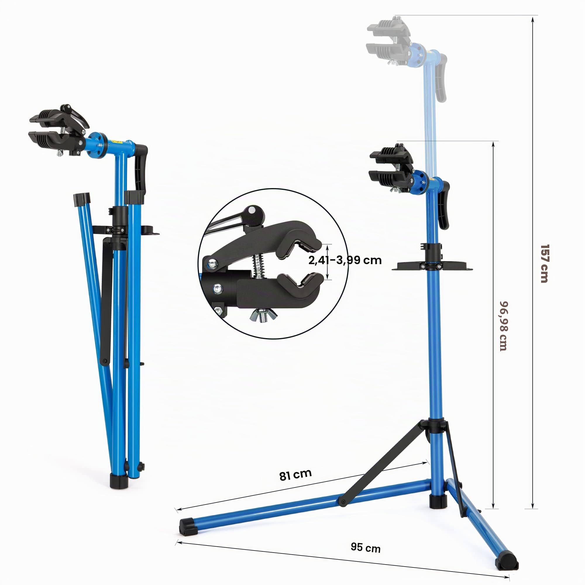 Staffa di Montaggio per Bicicletta, Supporto di Riparazione per Biciclette, per carichi Pesanti, Supporto per Bicicletta con Testa di serraggio saldata, Girevole a 360°