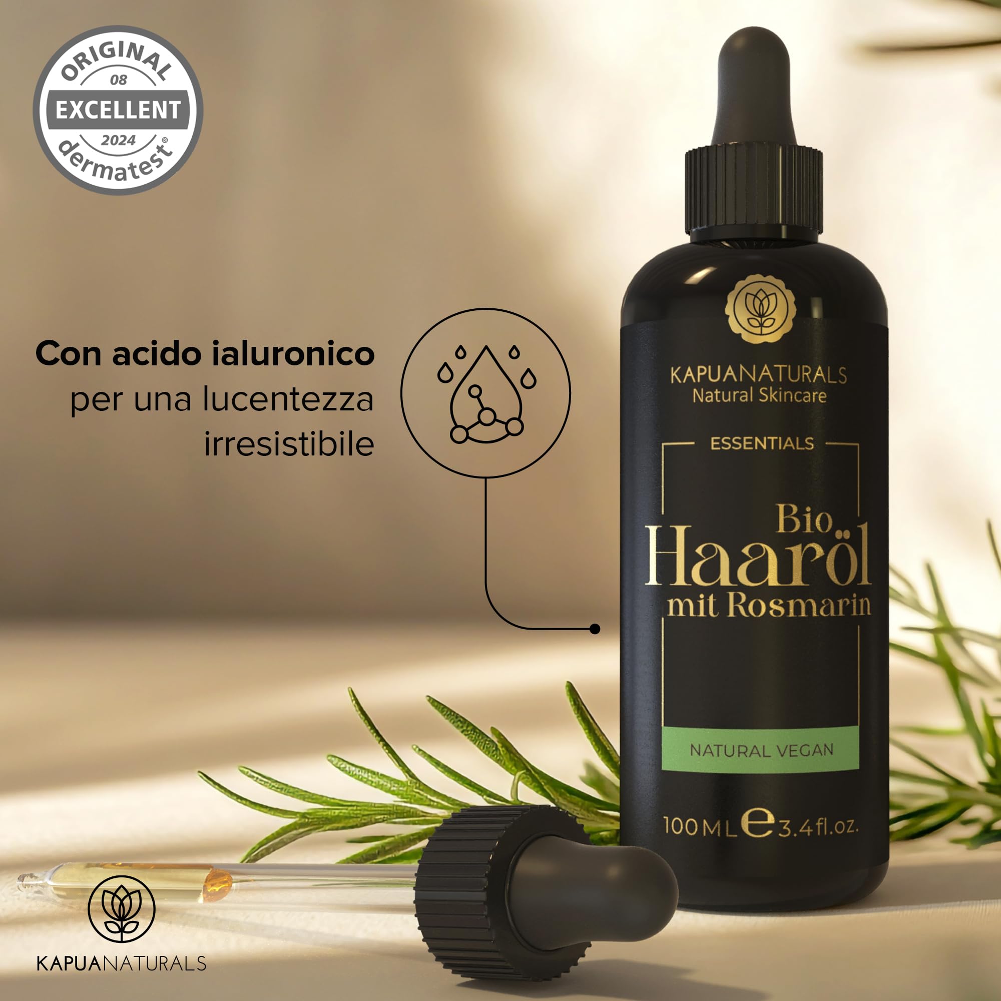 Olio di rosmarino per capelli • 100ml + ACIDO IALURONICO • Olio capelli con rosmarino + BIOTINA • Accelera la crescita dei capelli • rosemary oil • olio per capelli • Accelera la crescita dei capelli