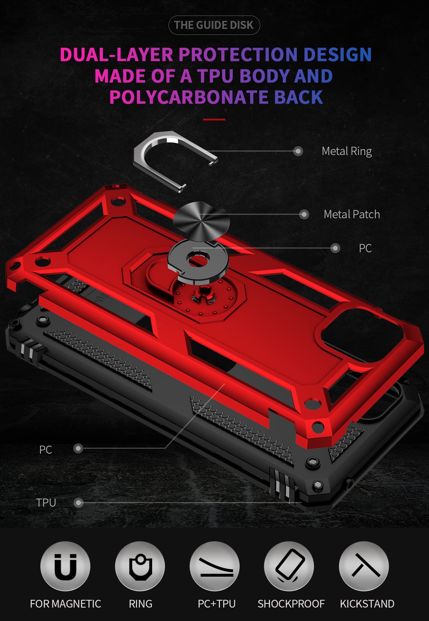 FTRONGRT Coque Pour Xiaomi 11T Pro Coque, Avec Support De Téléphone Portable, Structure Double Couche Anti-Poussière Et Antichoc,Etui Housse Pour Xiaomi 11T Pro-Or Rose