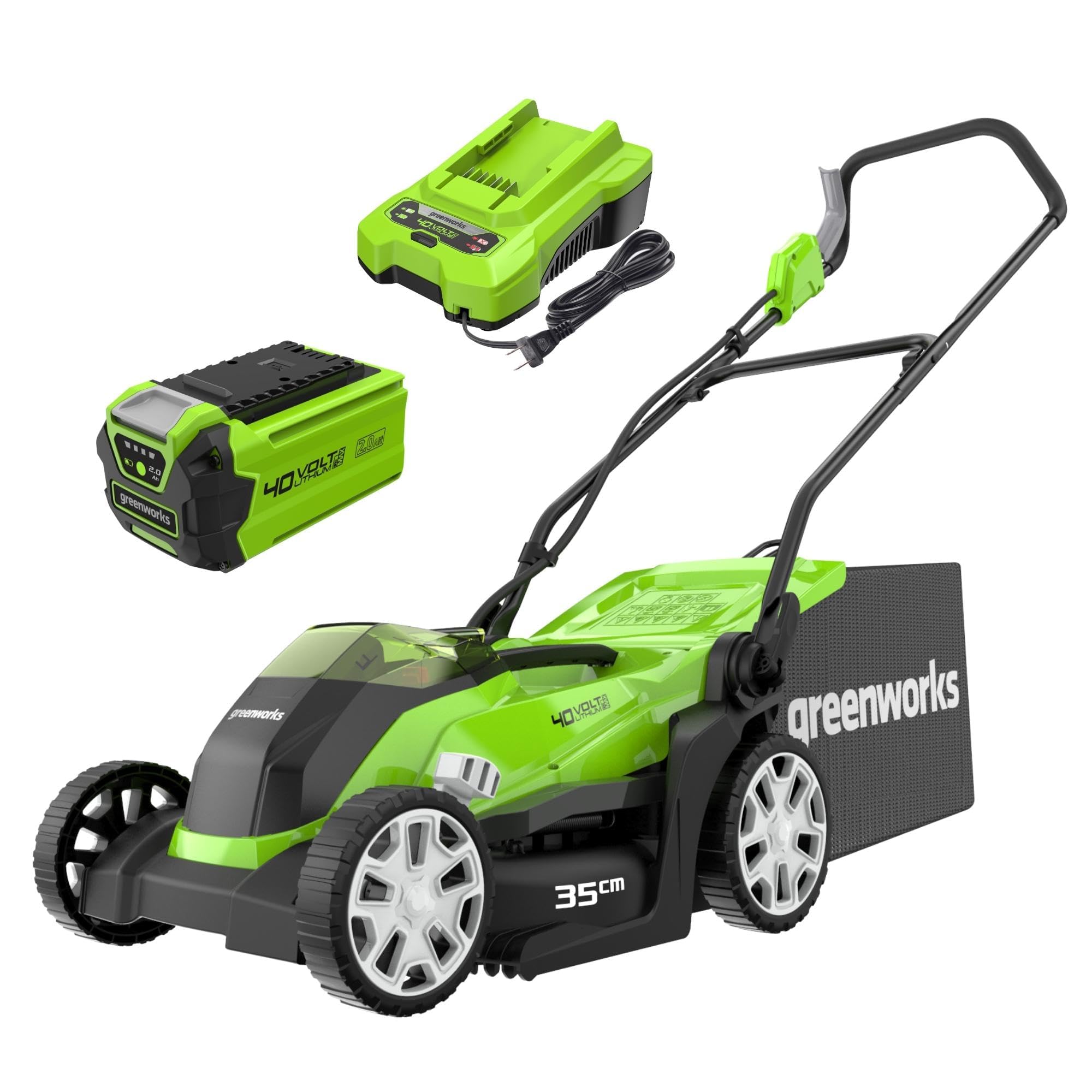 Auswahl an Gartengeräten von Greenworks