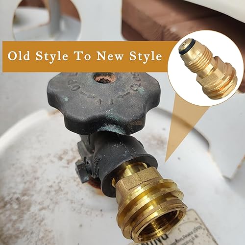 Miniatura 6 de Adaptador de propano POL a QCC1, adaptador de tanque de ajuste universal, convierte la válvula de servicio POL LP a QCC1  tipo 1 manguera o