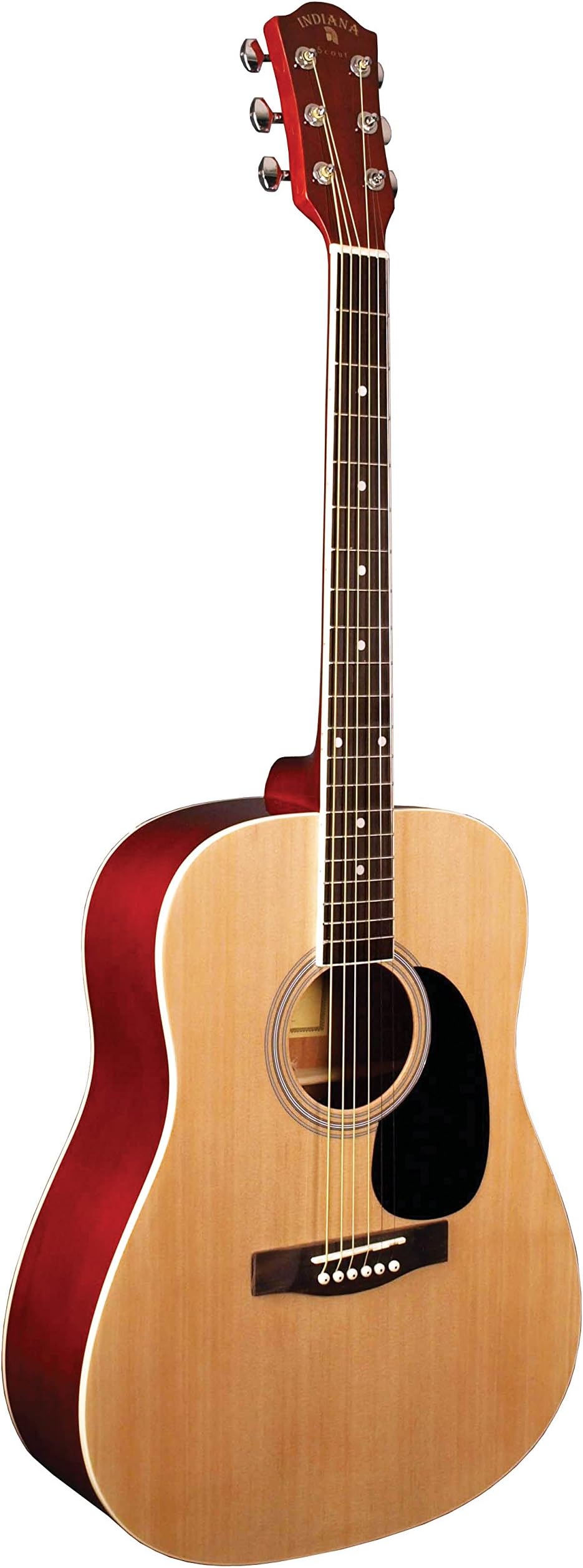 Amazon.com: INDIANA 6 String Acoustic Guitar, Right, Natural (S-SCOUT-N ...