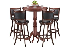 Cozy and Convenient Round Bar Table Set with Swiveling Stools: Perfect for Intimate Gatherings