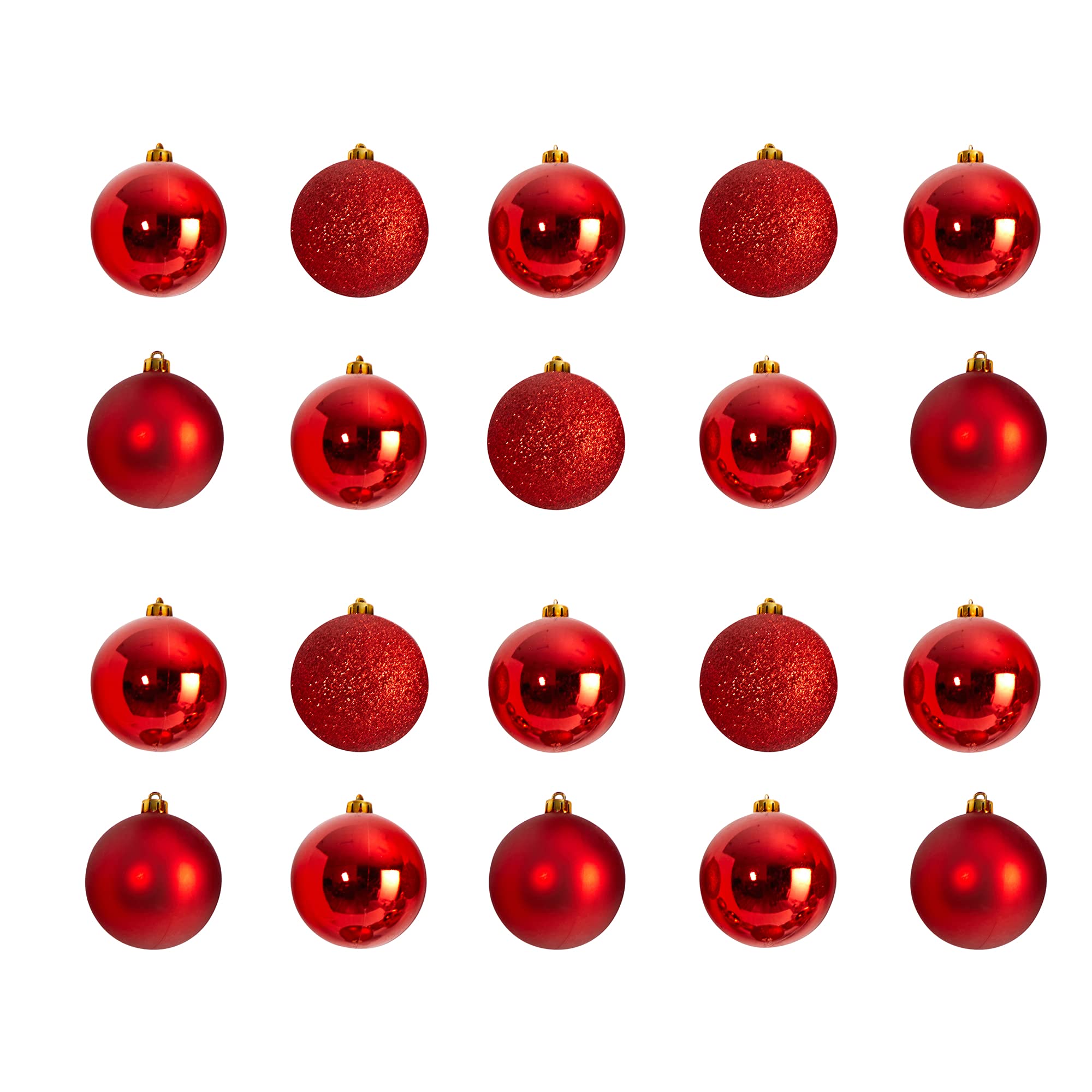 Lot de 20 décorations de Noël incassables avec boîte de Rangement réutilisable 7,6 cm