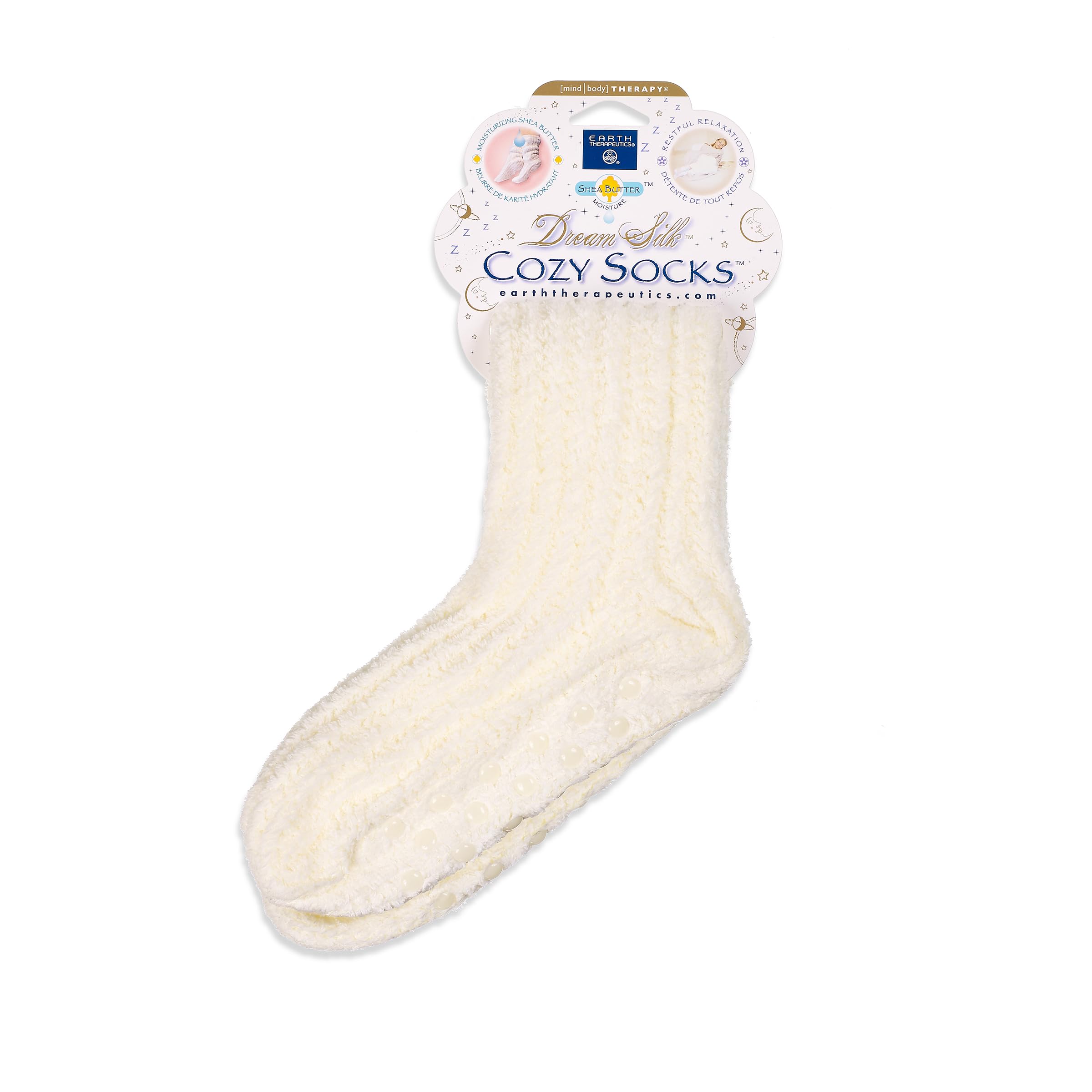 Earth Therapeutics Cozy Socks with Shea Butter - Natural