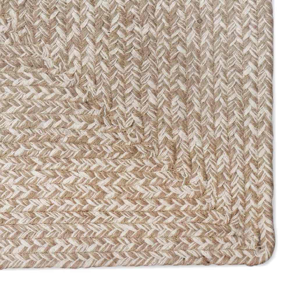vidaXL Tapis de Zone Naturel et Blanc 60 x 110 cm Jute