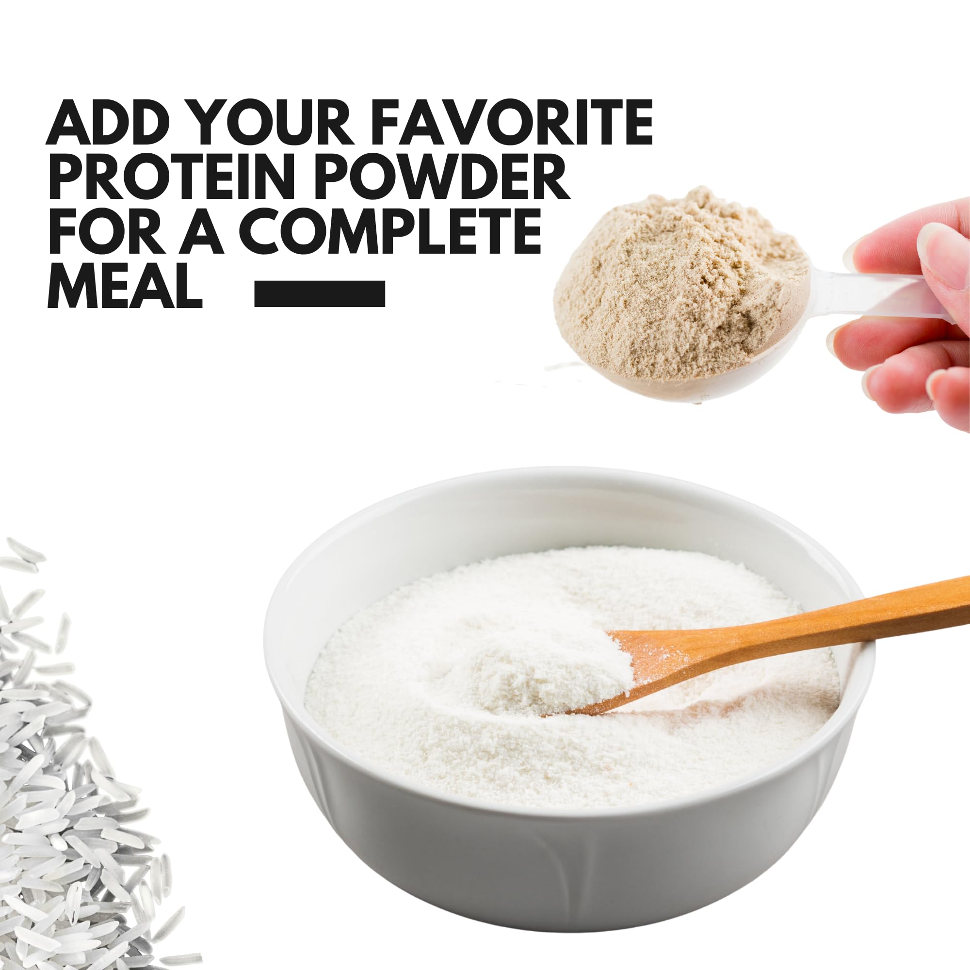 Rice Cream 3 LB Plain Jasmine White Rice Hot Rice Cereal Scoop Included - 48 oz Easily Digestable — view 4