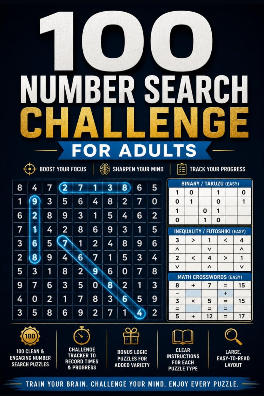 100 Number Search Challenge for Adults: Fun Number‑Finding Puzzles with Timed Challenges for Focus and Brain Training