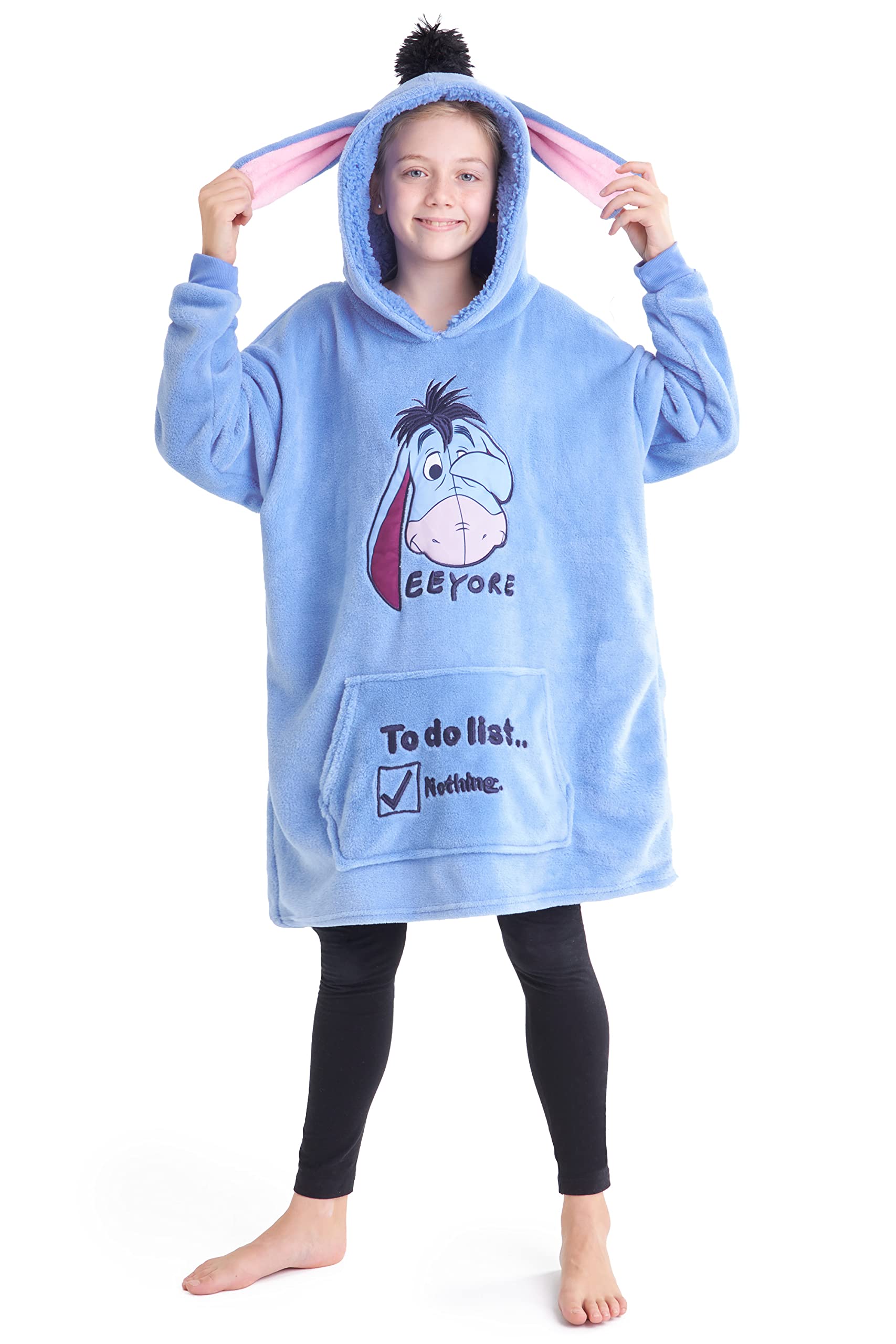 Disney Felpa Oversize Bambina Ragazza con Cappuccio Mickey Minnie Stitch