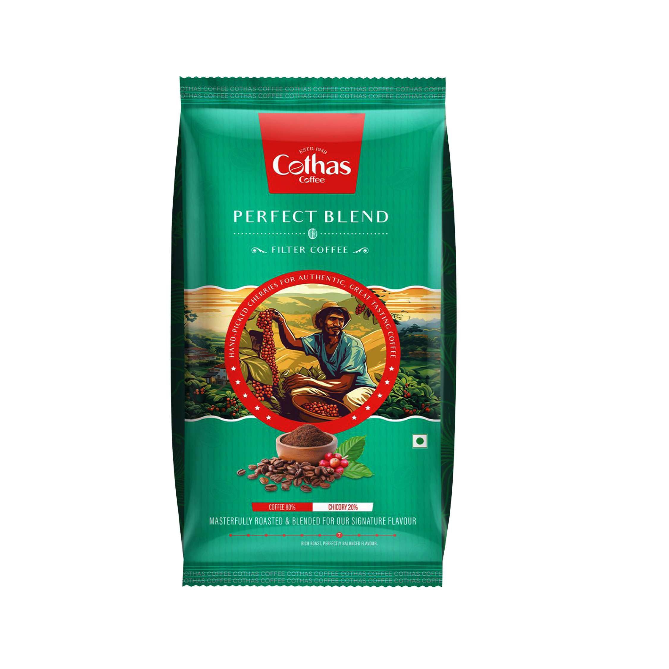 Cothas Perfect Blend Filter Coffee Powder | 80% Coffee 20% Chicory Traditional South Indian Roast & Ground Strong Aroma Authentic Taste Freshly Packed Beverage | 200g-image-37