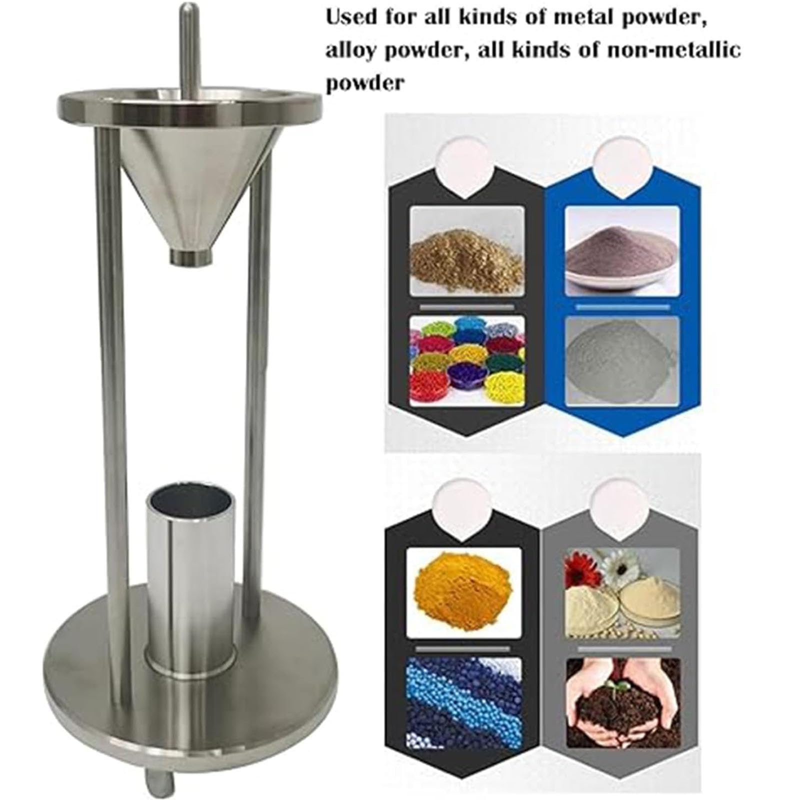 This Bulk Density Tester, Natural Stacking Density Meter, Stainless Steel Powder Density Measurement for Chemicals with 100ml Cup