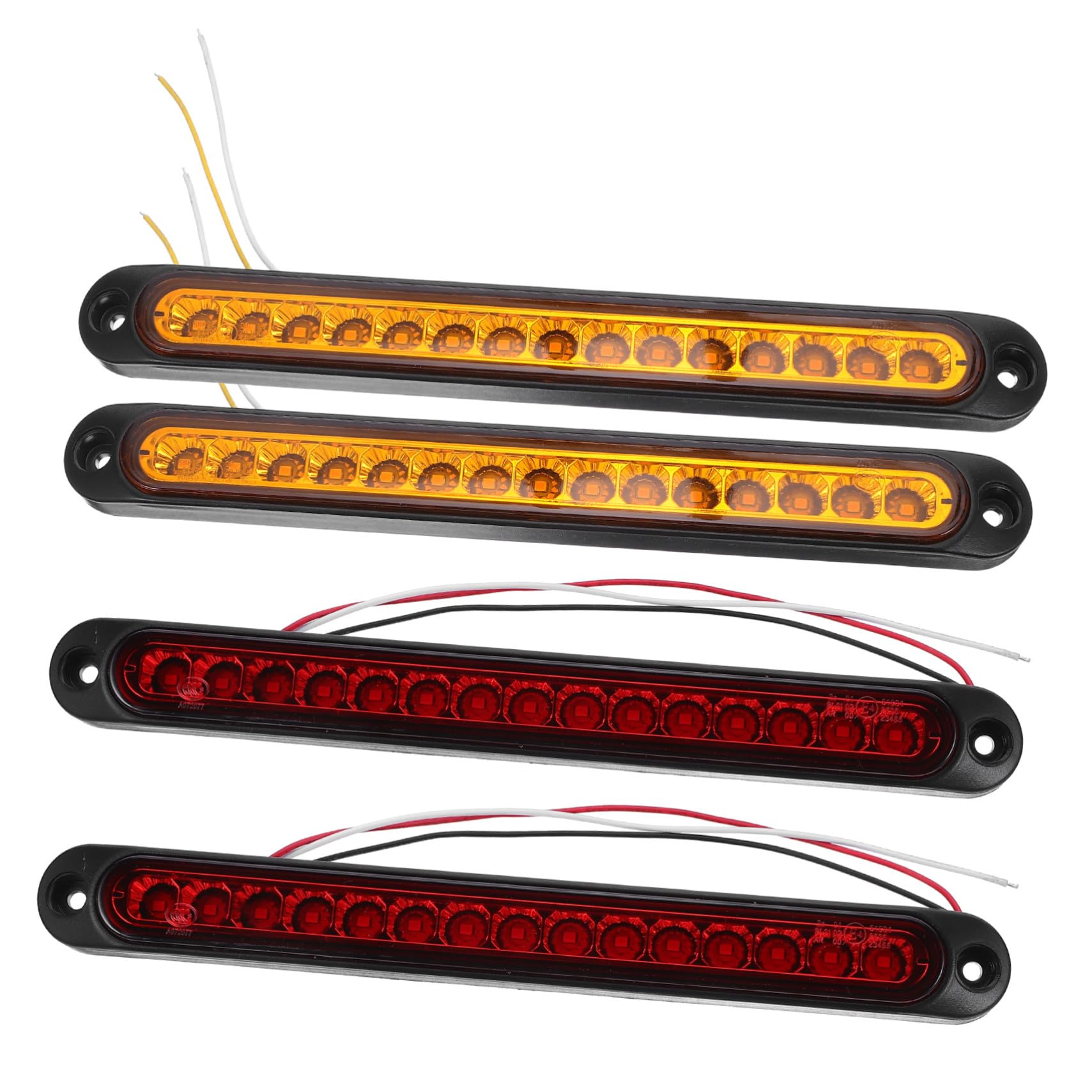 4 Piezas Luces Traseras LED Rectangulares para Remolque LED Rojo y Amarillo Impermeables Luces Freno Señal Marcha para Camión Rv Barco