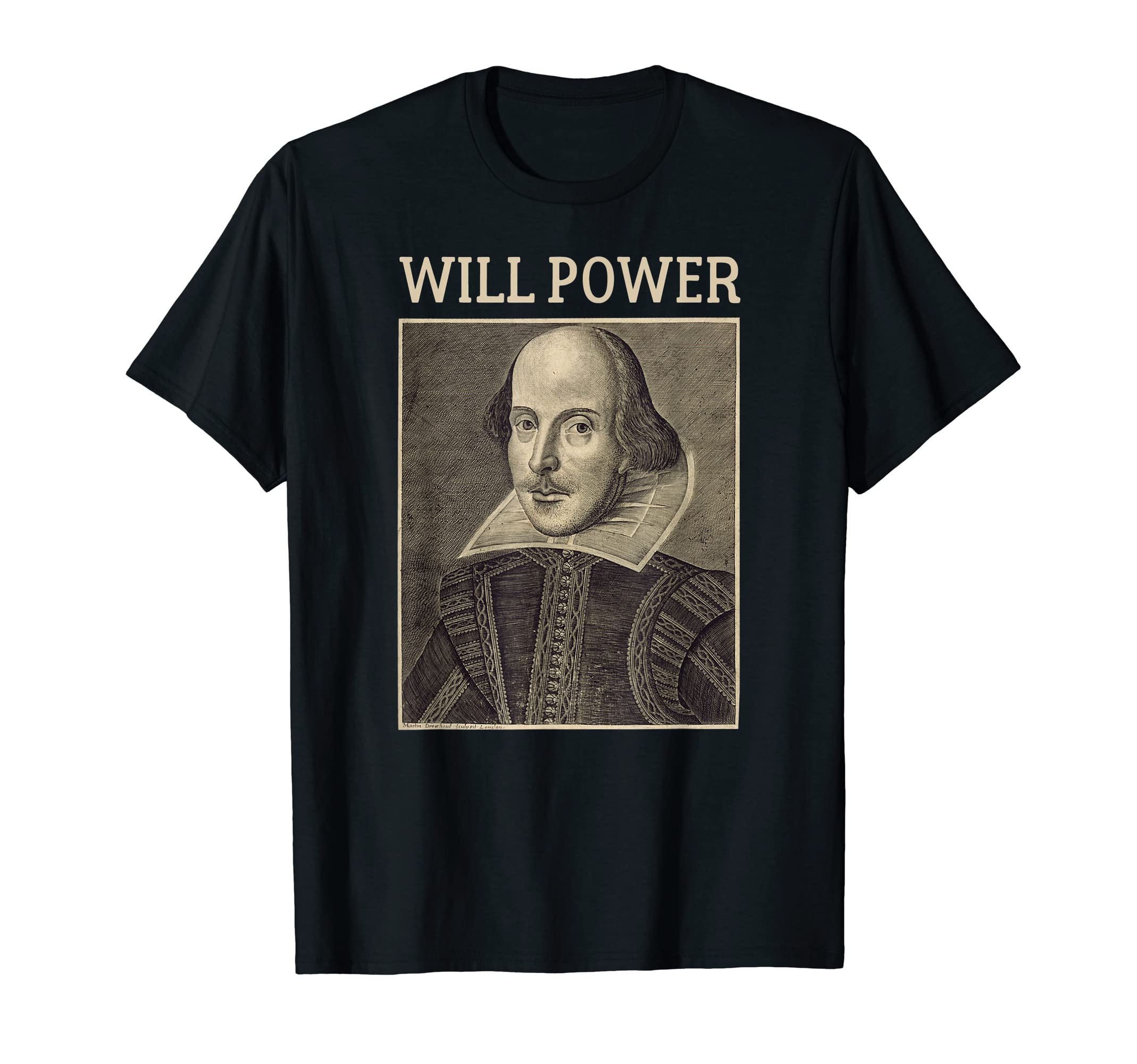 Lit In Literature Shakespeare GeschenkeShakespeare Will Power Literature Vintage Shakespeare Poster T-ShirtOEKO-TEX STANDARD 100