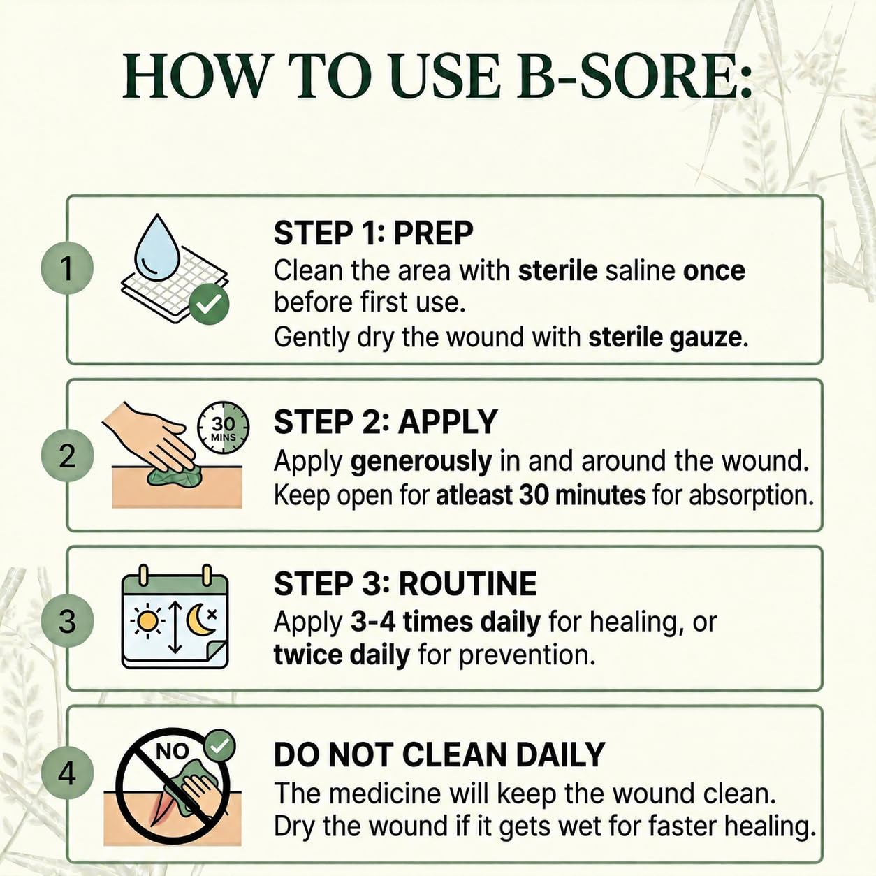 B-Sore | Medicine for Prevention and Healing of Bedsores/Pressure Injuries and Non-Healing Wounds. — Amazon image 5