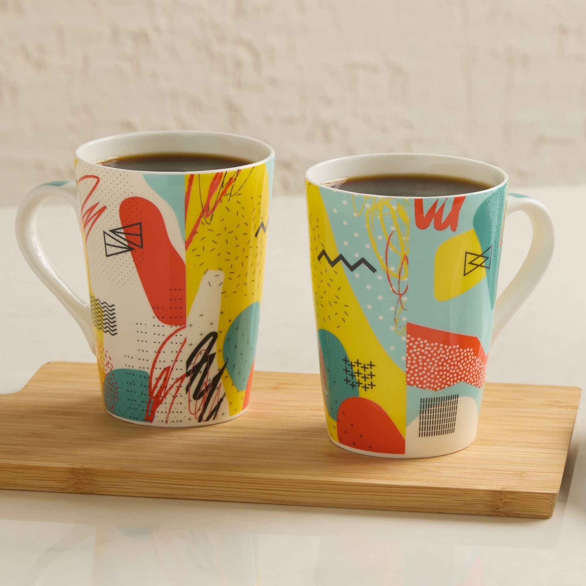 United Colors of Benetton Bone China Coffee Mug Set of 2 – 320ml Each, Printed Tea Cups for Coffee, Milk & Hot Beverages – Microwave & Dishwasher Safe, Ideal Gift Set for Home & Office-image-29