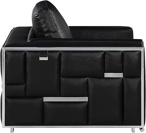 Miniatura 43 de Blackjack Furniture Catania - Moderno juego de sofá de cuero italiano de grano superior para sala de estar con marco de madera dura seca al horno y