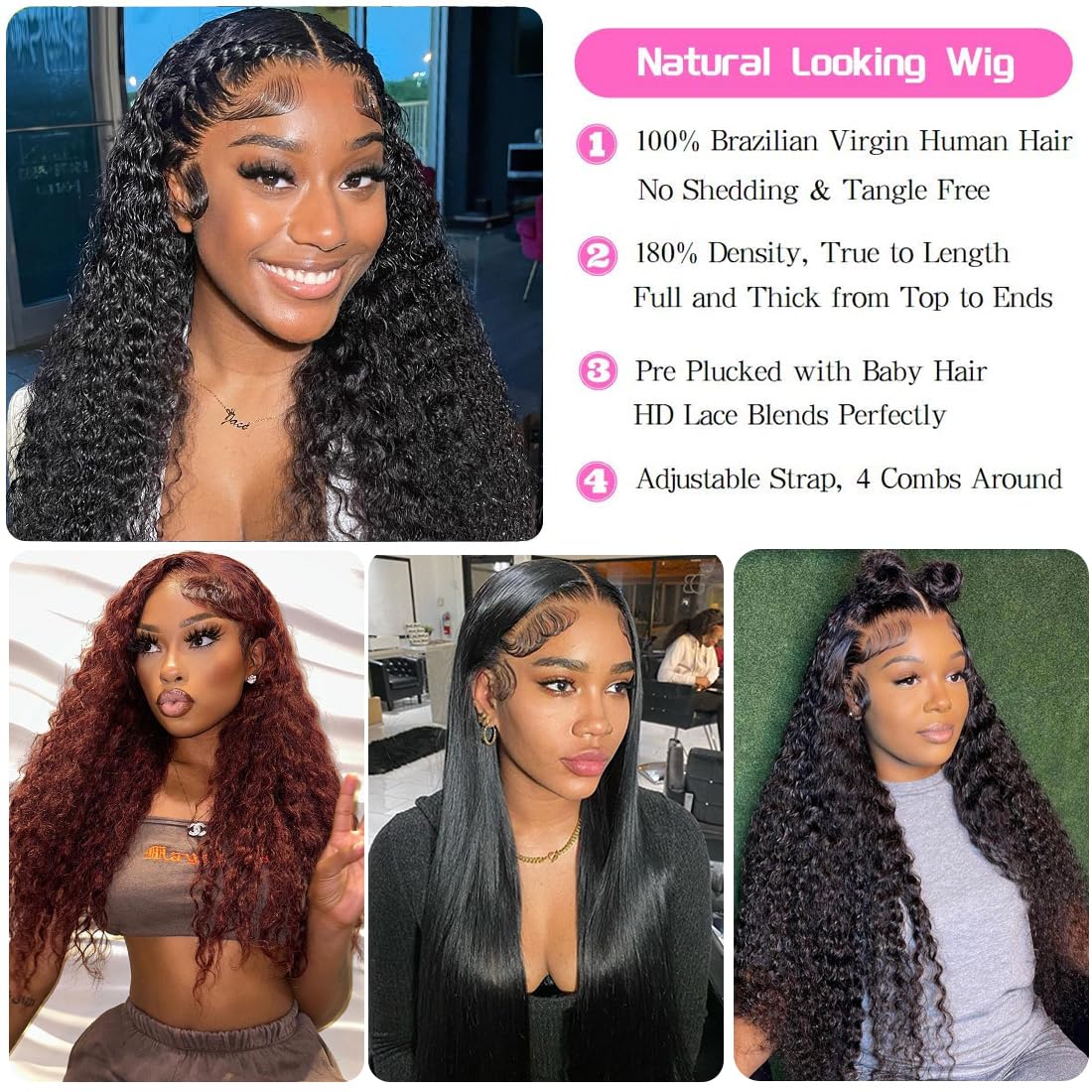 Amazon.com : A.phyllis 13x6 HD Transparent Deep Wave Lace Front