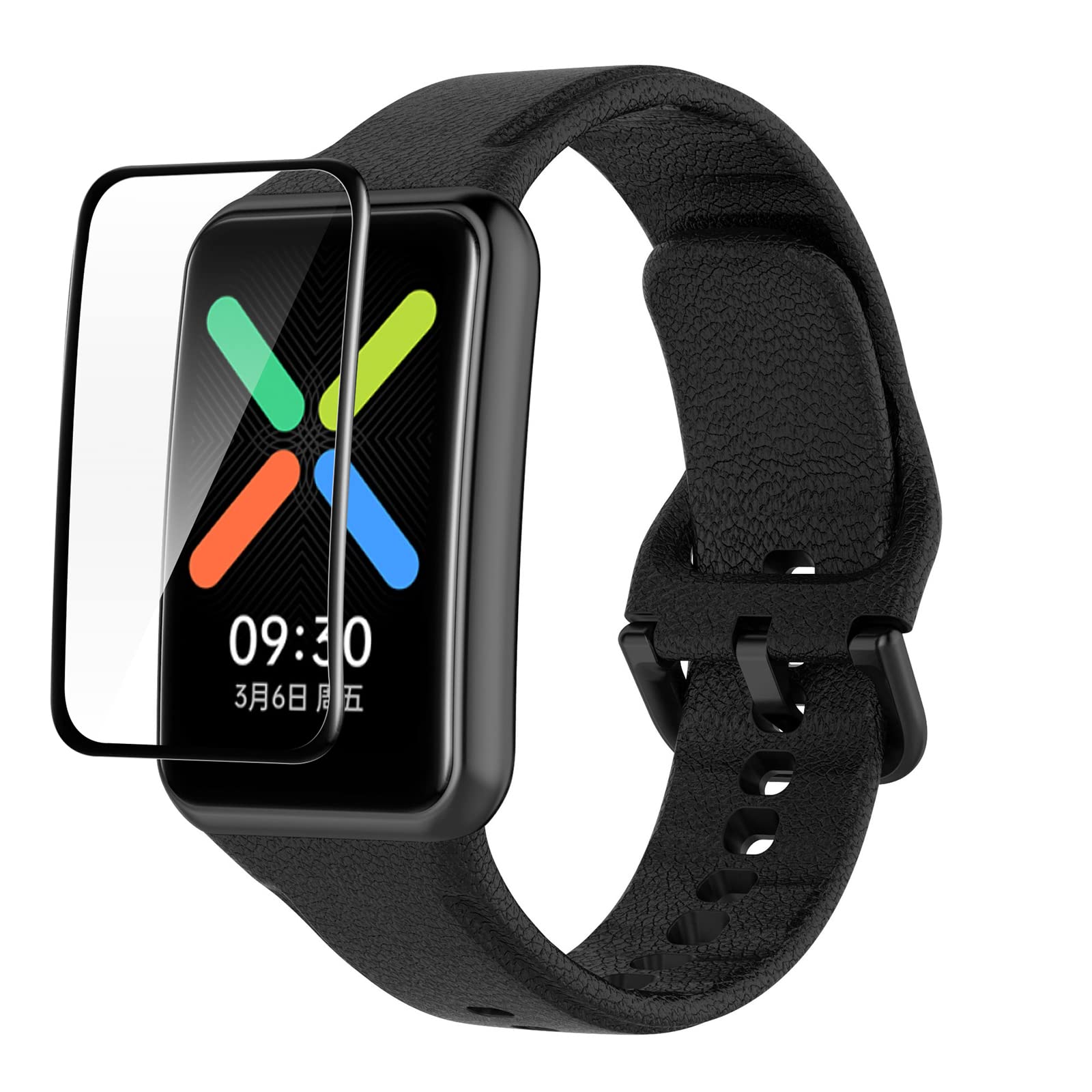 GIOPUEY Cinturini per Oppo Watch Free, [2 in 1] TPU Silicone Cinturino + Pellicola Protettiva, [Resistente all'Usura] [Traspirante] per Oppo Watch Free - Rosa