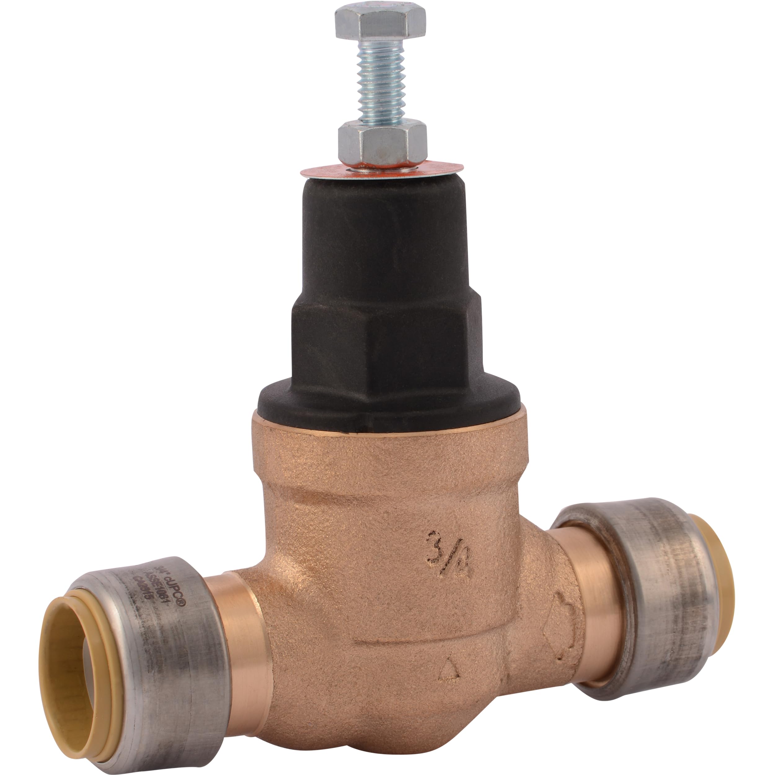 Cash Acme EB45 SharkBite Pressure Regulating Valve, Direct, 3/4 Inch Push to Connect, Poly Top, 45 PSI, 23808-0045