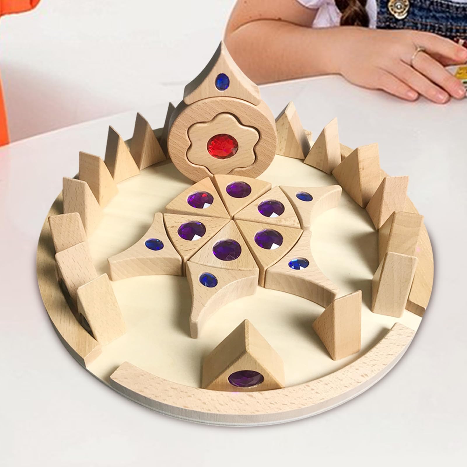 Genérico Bloques cúbicos de Gemas De Madera Brillantes Educativos Creativos | Bloques Aprendizaje Temprano Para Juego Didáctico Creativo, Fomenta La Creatividad, Juguetes Apilables Sensoriales Para