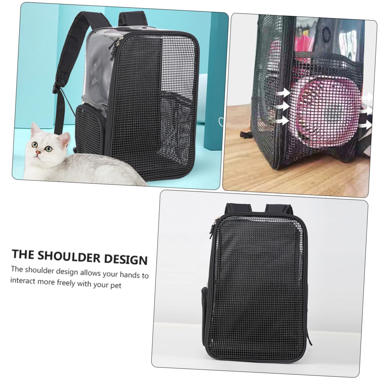 TOYANDONA Zaino per Animali Domestici Portatile per Gatti da Trasportare all Aperto Design Curato nei Minimi Dettagli Facile da Usare per Gite e Viaggi