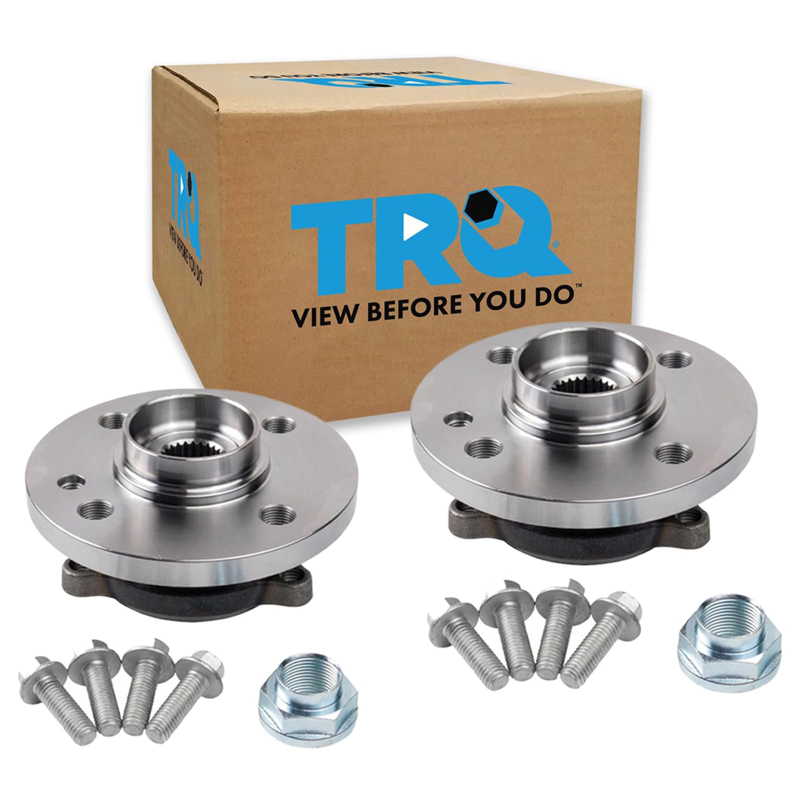 TRQ Front Left and Right Wheel Bearing and Hub Assembly Set 2 Piece