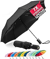 Mr. Pen Windproof Travel Umbrella - Compact Automatic Umbrella with 9 Fiberglass Ribs, Teflon Coated, Lightweight Rain Shield