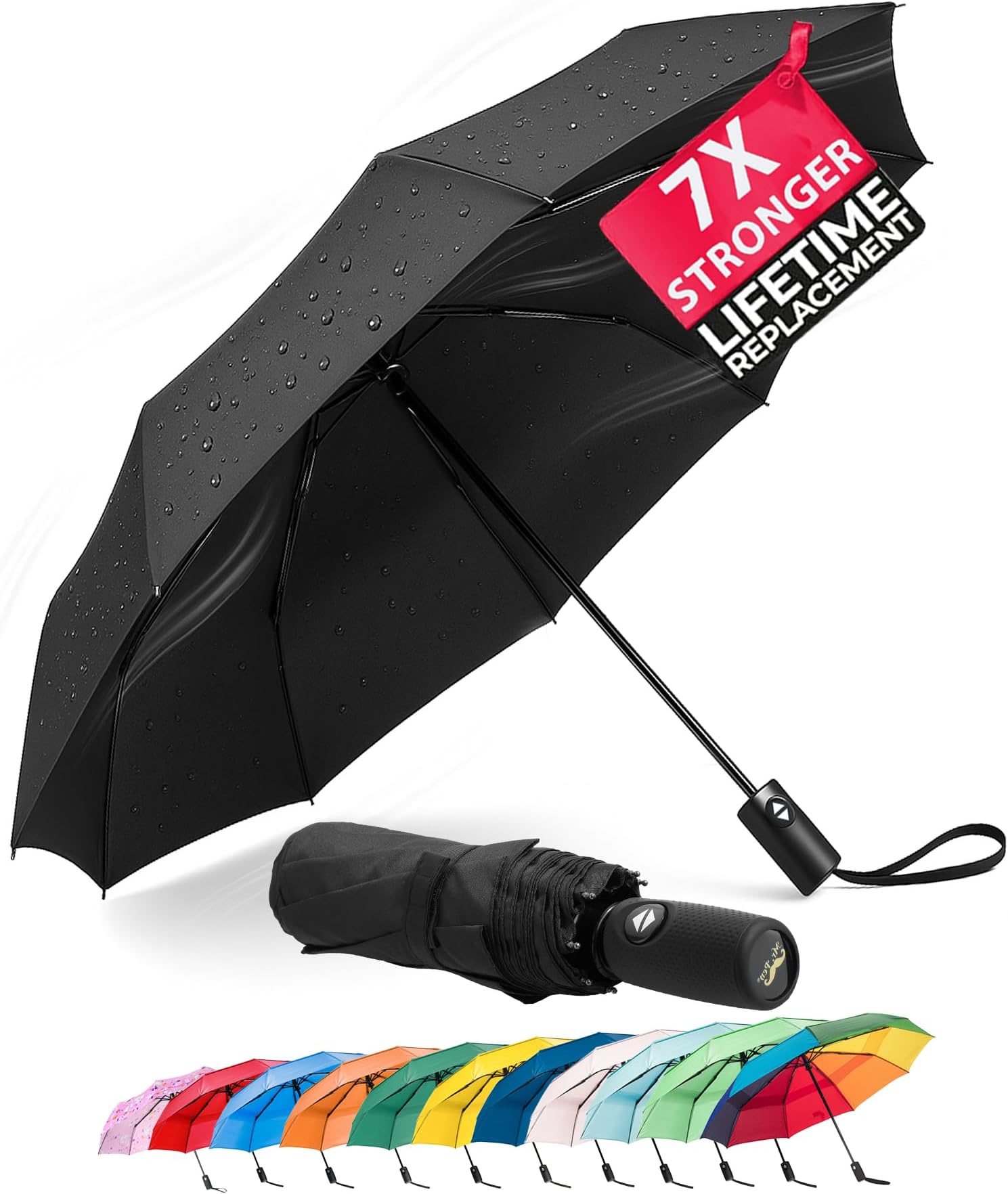 Mr. Pen- Windproof Travel Umbrella, Automatic Umbrellas for Rain, Compact Umbrella, Travel Umbrella Compact, Windproof Umbrella, Umbrellas for Rain Windproof, Portable Umbrella