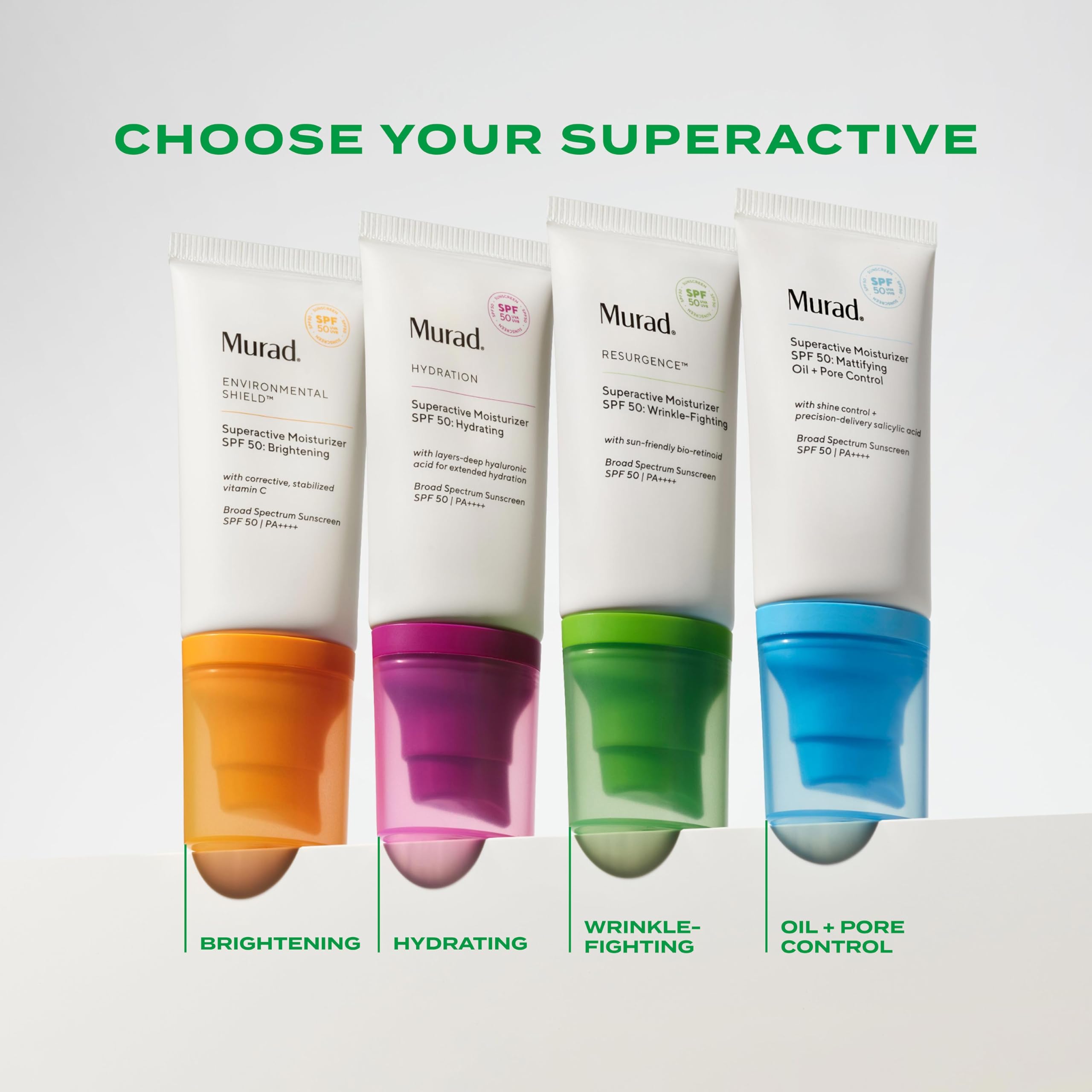 Murad Superactive Wrinkle-Fighting Moisturizer SPF 50 - Bio-Retinoid Ultra Sheer Facial Sunscreen Gently Targets Fine Lines and Wrinkles With Aging Protection From UVB/UVA - 1.7Fl Oz