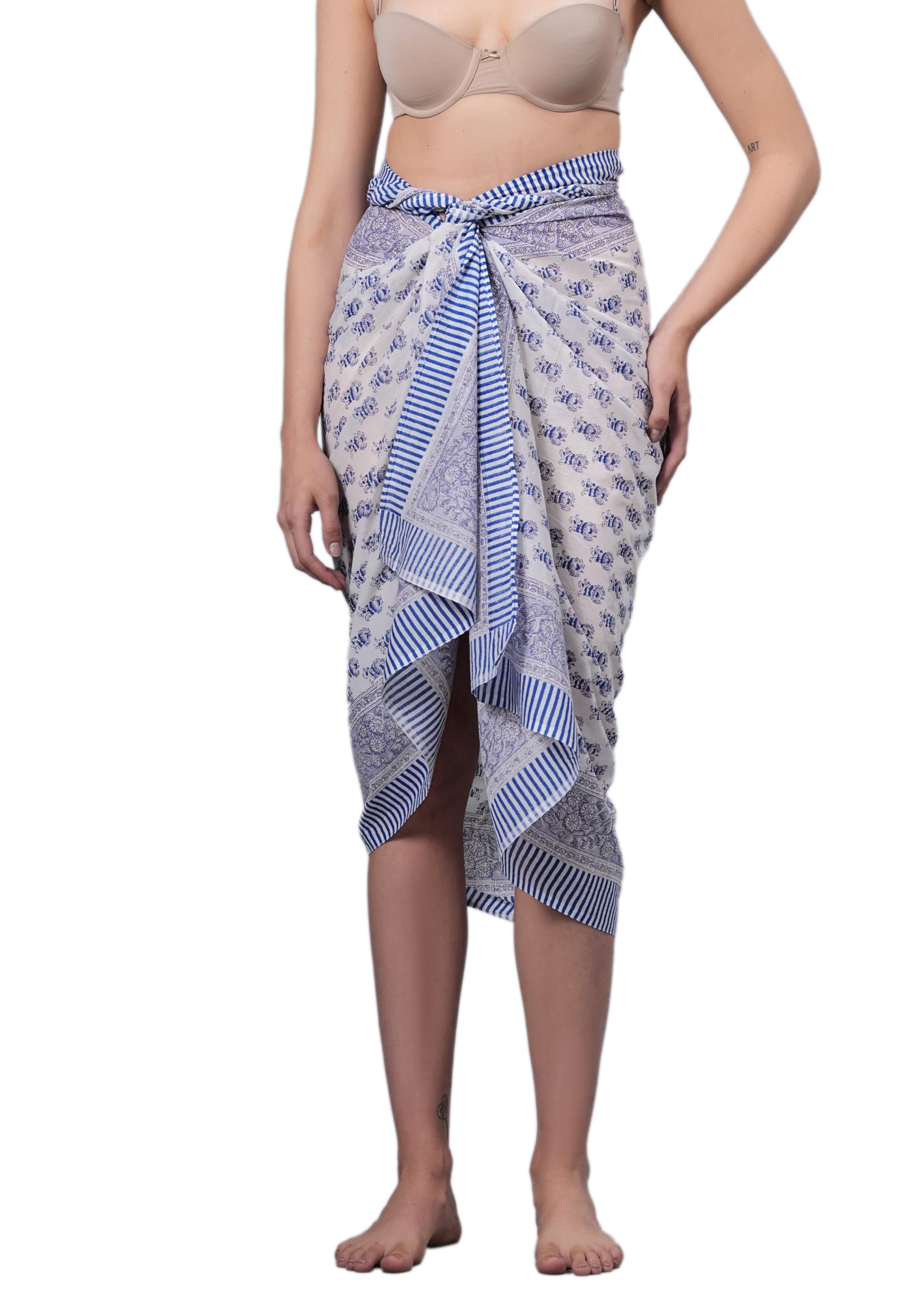 INDIAN CRAFT CASTLE 100 Cotton Women Beach Sarongs Sheer Cover Ups Bikini Wrap Skirt for Swimwear 73 x