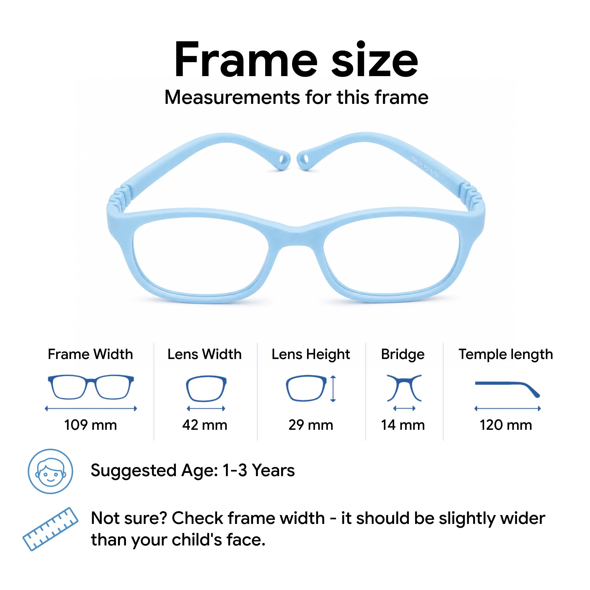 Marcos flexibles para gafas para niños – Gafas de marco flexible XS para niños de 1 a 3 años