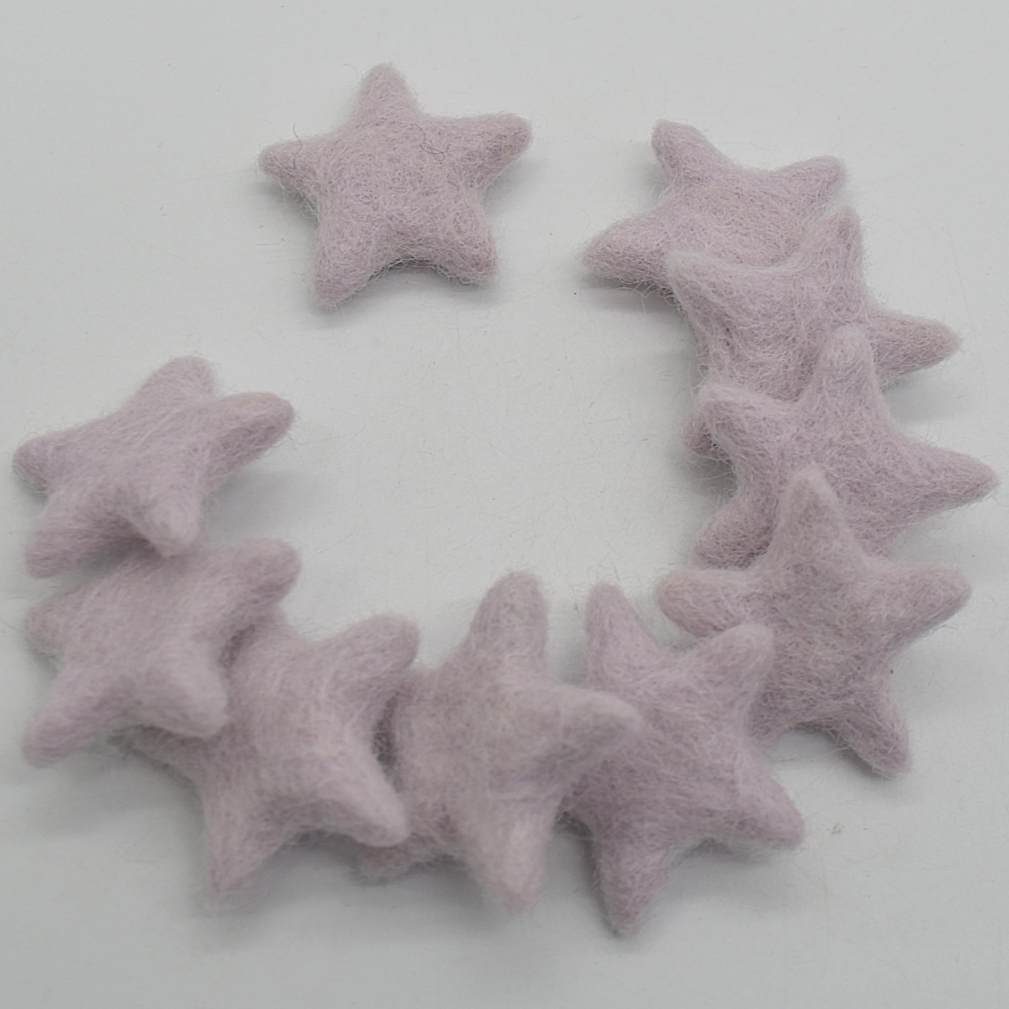 Oriental Direct 100% Wool Felt Stars - 3cm - 10 Felt Stars - Light Thistle Purple