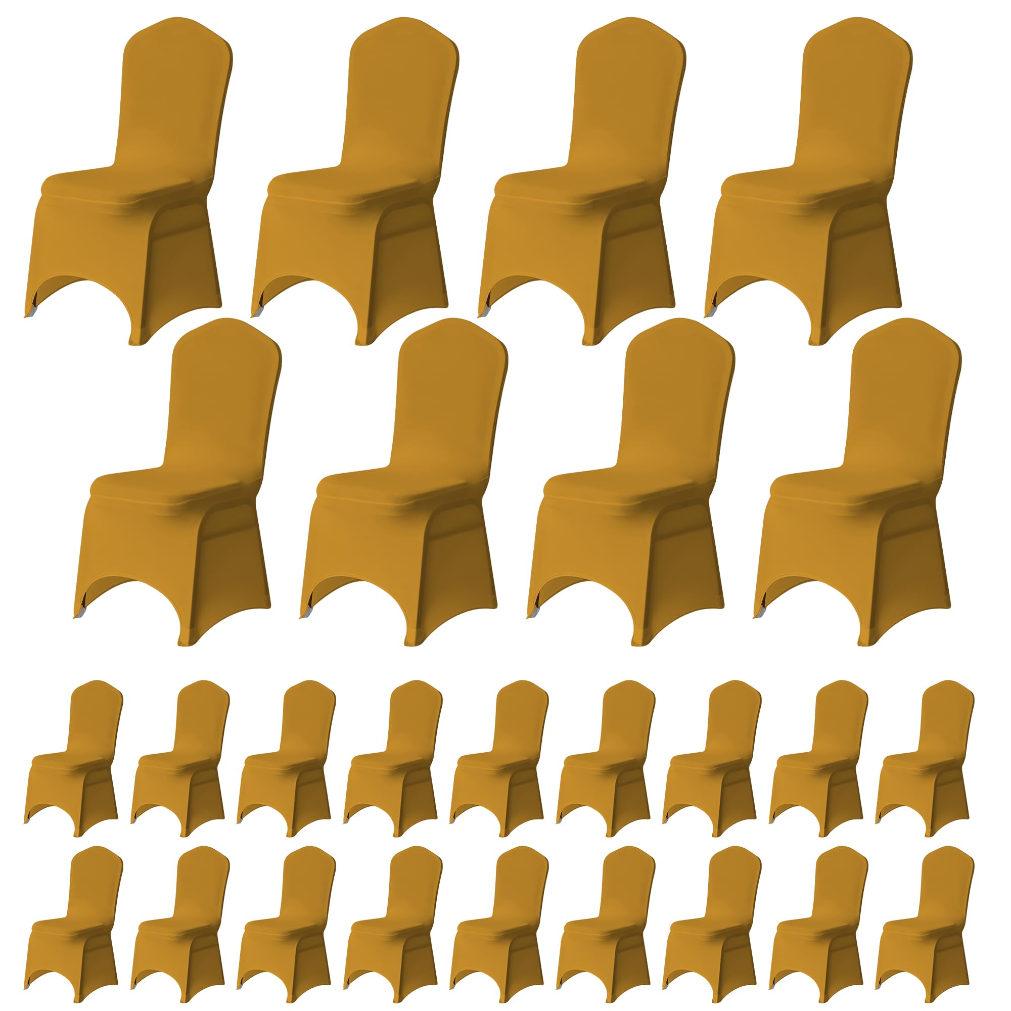 Trimming Shop Wedding Chair Covers Spandex Slipcovers, Light Gold, 100PCS — image 1