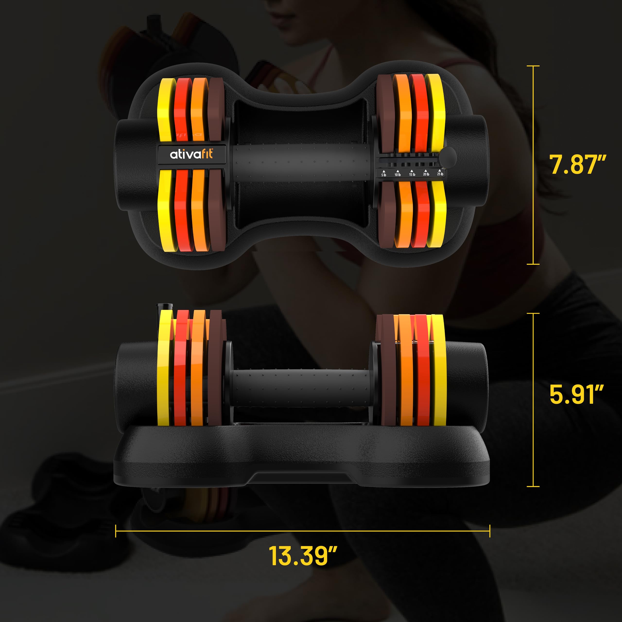 Adjustable Dumbbell Set of 2, 5–88LB Quick Dial Free Weights with Double Safety Lock, Anti-Slip Steel Handle & Storage Box, Space Saving Home Gym Equipment for Full Body Strength Training, Suitable for Home Fitness Users