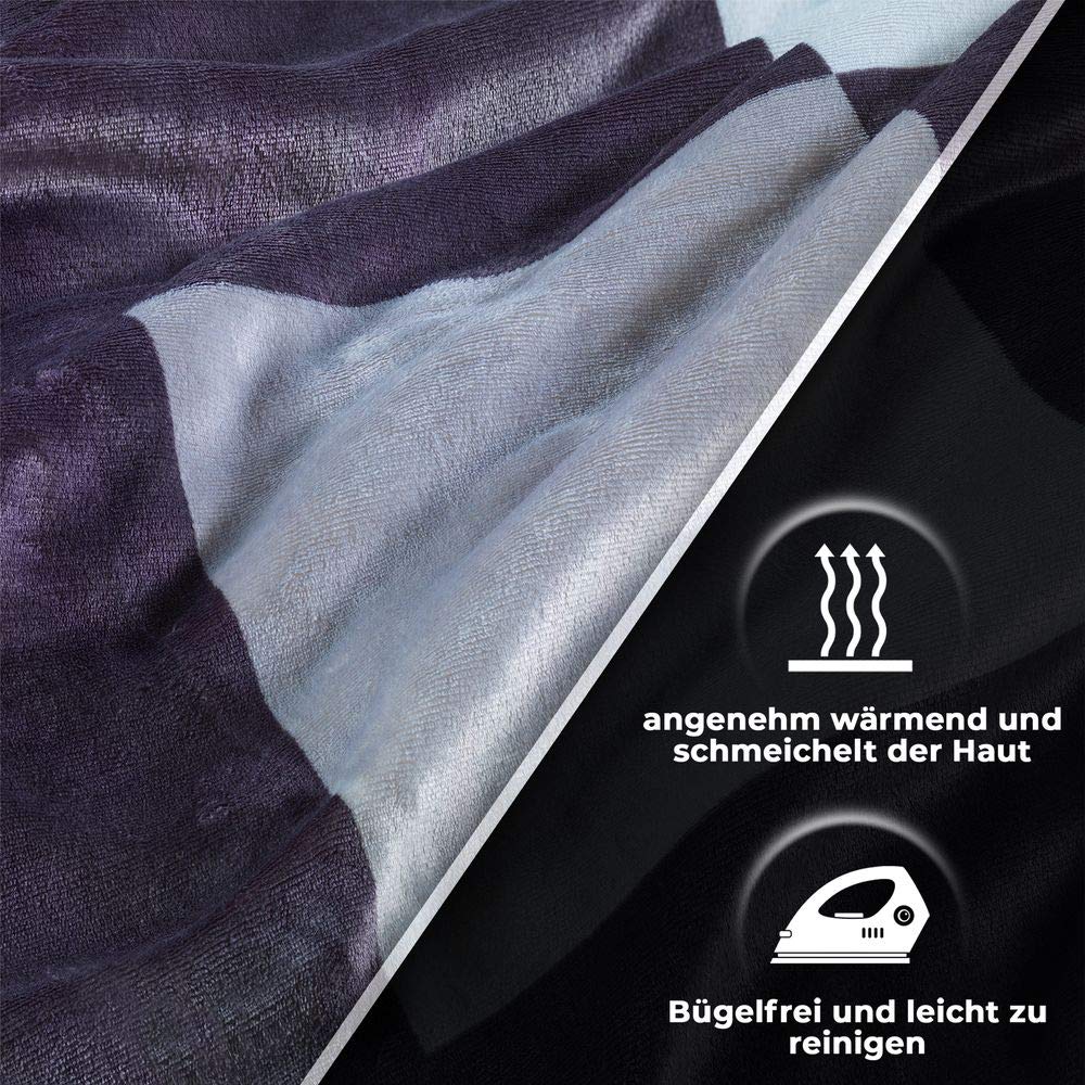 MALIKA® Przytulna zimowa pościel pluszowa Cashmere Touch Coral Fleece z poszewką na poduszkę 80 x 80 cieplejsza niż flanela lub flanela, rozmiar: 200 x 200 + 2 x 80 x 80, wzór - motyw: wzór 1