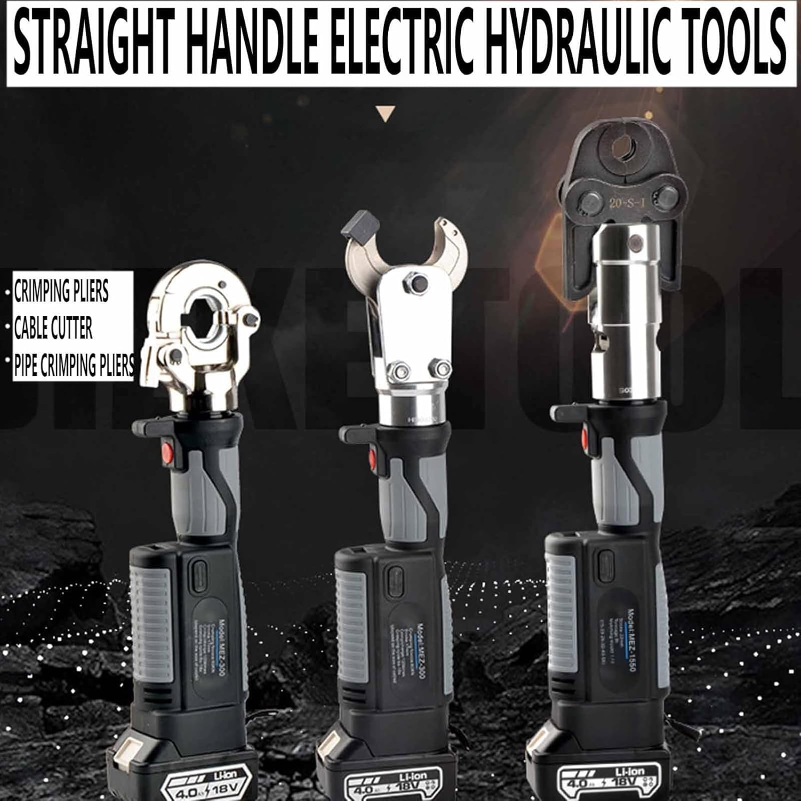Crimpadora Hidráulica Recargable De 10-300 Mm², Crimpadora Hidráulica Eléctrica con 12 Pares De Troqueles, Cable con Batería para Terminal Cobre Y Aluminio